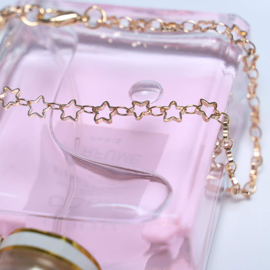 Yienate Elegant Hollow Five-Pointed Star Anklet - Gold Beach Foot Jewelry for Women & Girls | Perfect for Summer Vacations, Pool Parties & Boho Fashion
