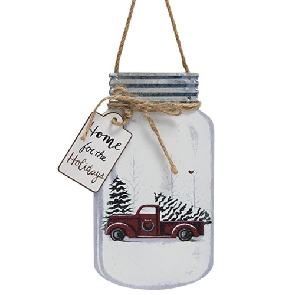 Christmas Mason Jar Hanger - Rustic Holiday Home Decor for Fireplace, Windows & DIY Crafts | Perfect for Festive Season Decorating