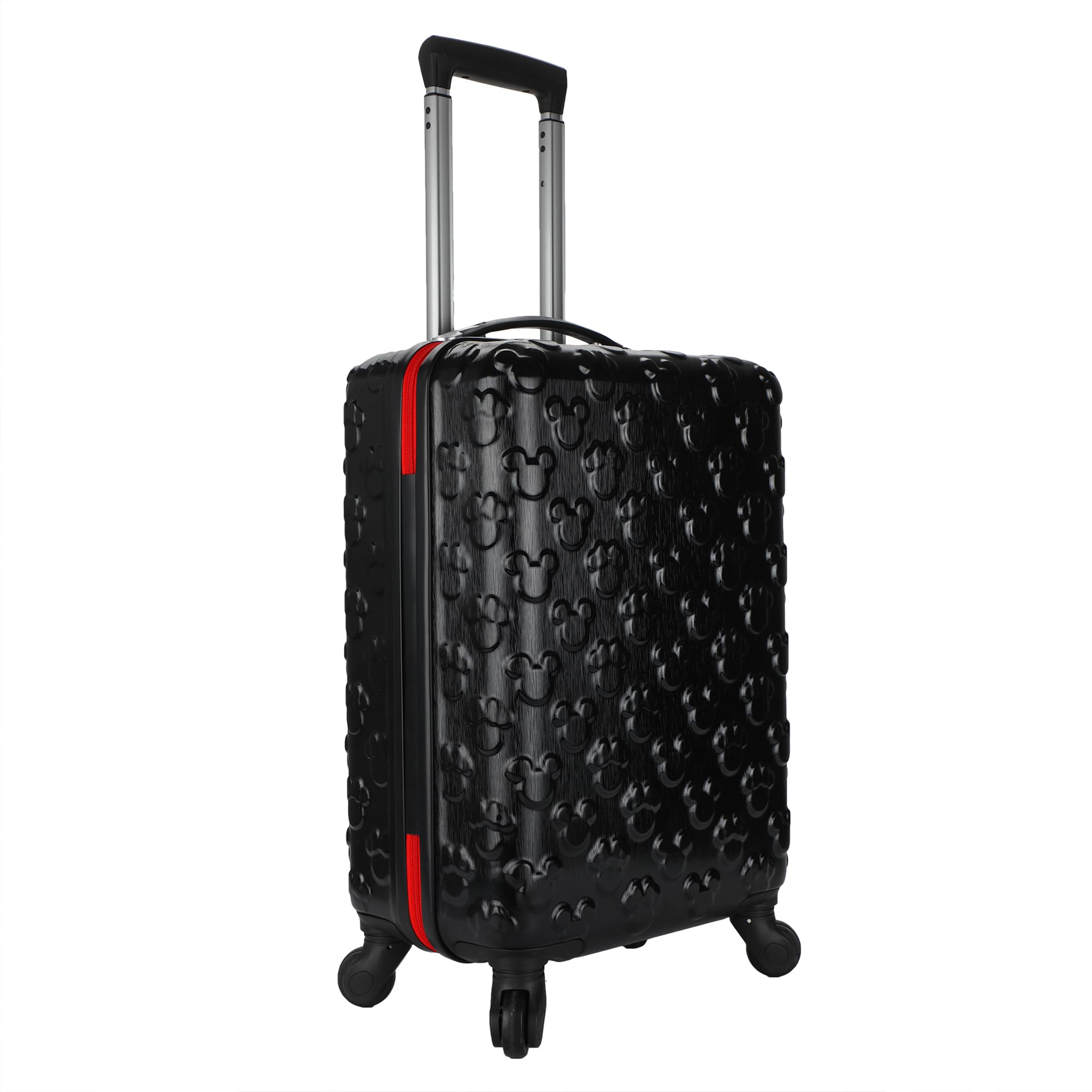 Bioworld Disney Mickey Mouse & Minnie 21-Inch Hardside Spinner Luggage with Molded Character Heads - Perfect for Family Vacations & Disney Theme Park Trips