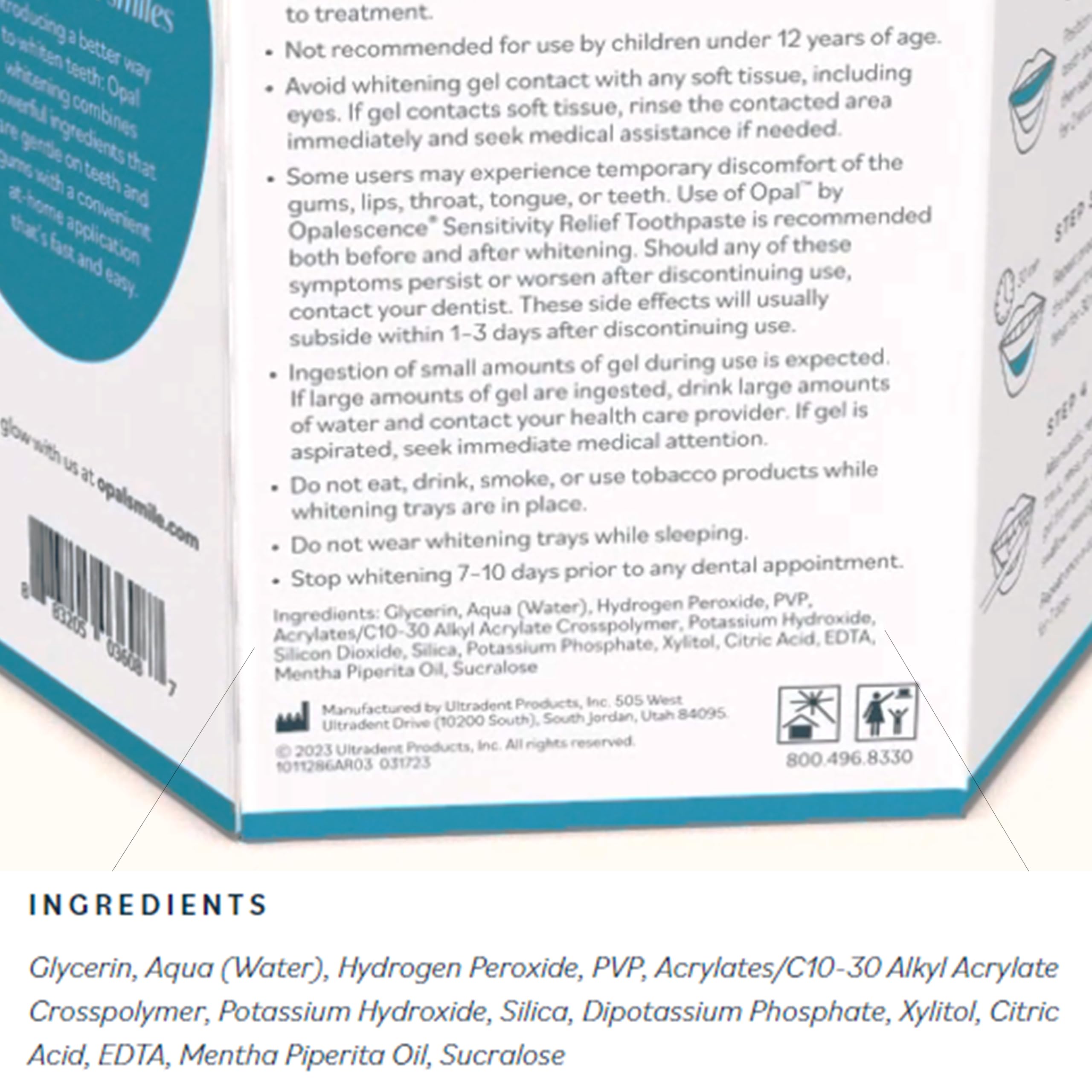 Opalescence Opal Go Prefilled Teeth Whitening Trays - 7 Hydrogen Peroxide Treatments for Brighter Smile - Cool Mint Flavor - Professional Dental Whitening Kit by Ultradent (Op-Tr-Clas-5527-1) | Perfect for Home Use, Travel & Special Occasions