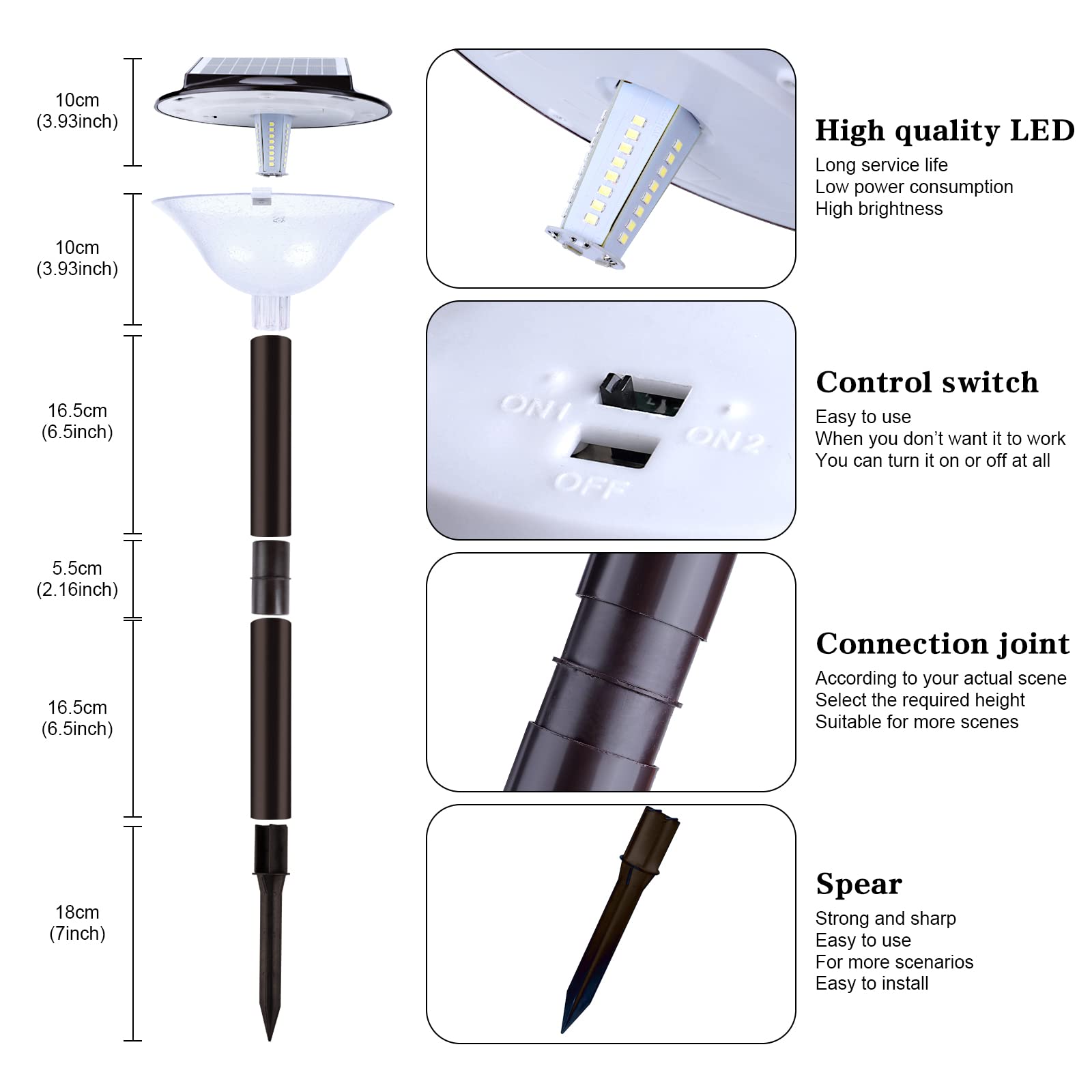 40LED Solar Pathway Lights Outdoor Waterproof - 2-in-1 Warm White (4000K) & Cool White (7000K) - IP65 Solar Driveway & Garden Lights - 12 Hours Runtime - Perfect for Yard, Backyard, Walkway & Landscape Lighting (2 Pack)