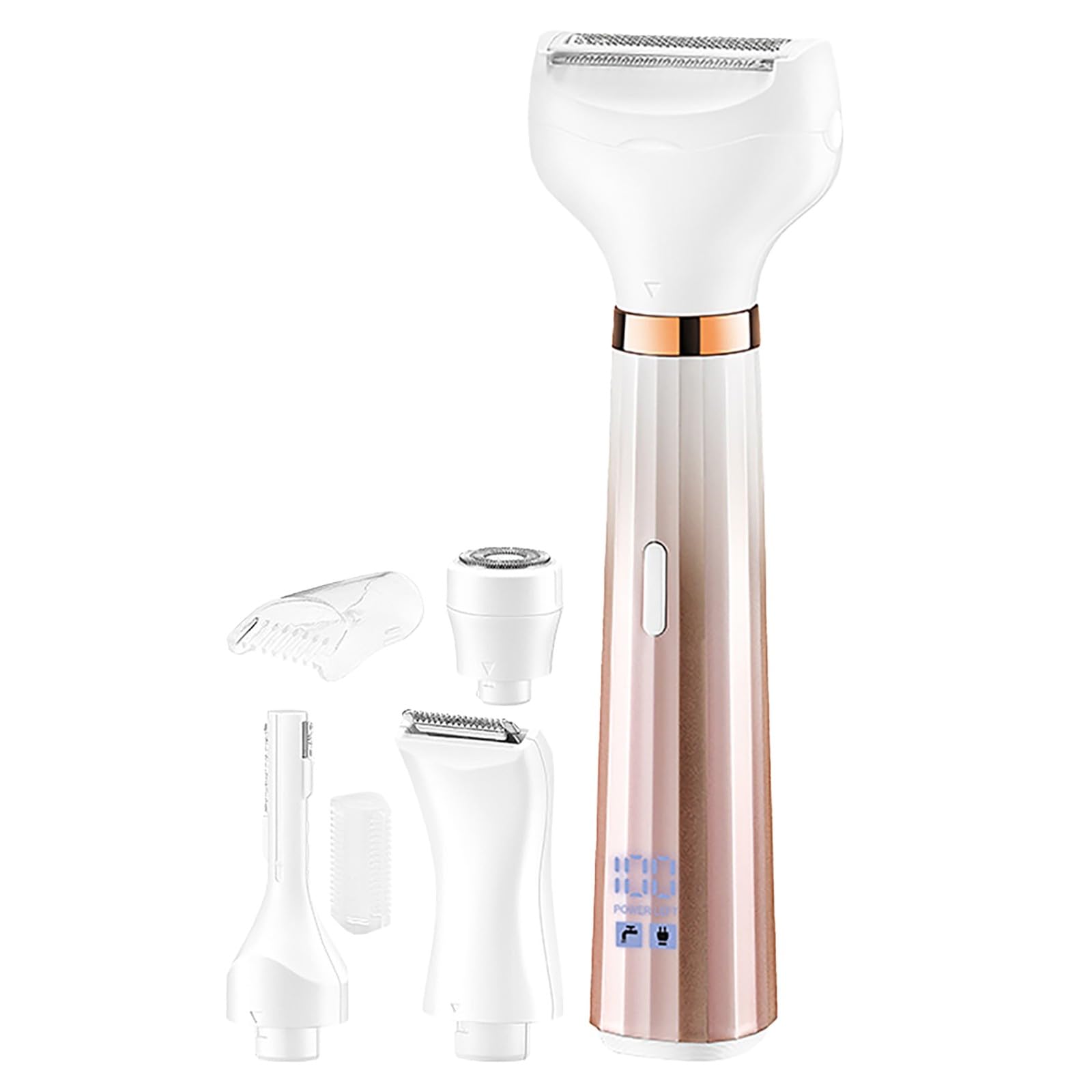 5 in 1 Electric Shaver Razor for Women - Painless Hair Remover for Face, Nose, Eyebrow, Armpit, Legs & Bikini Area | Rose Gold | Perfect for Travel, Gym & Daily Grooming