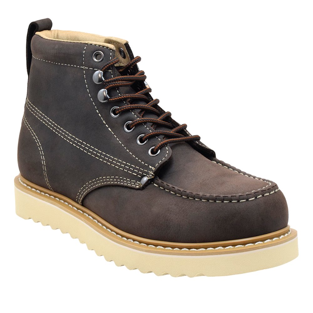 Golden Fox Men's Premium Leather Soft Toe Lightweight Industrial Construction Moc Work Boots - Insulated, Comfortable & Durable for Construction, Warehouse & Outdoor Work