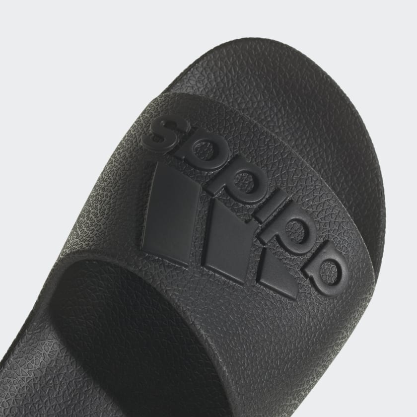 Adidas Men's Adilette Aqua Black Slides - Comfortable Pool & Beach Sandals for Summer, Casual Wear, Lounging at Home