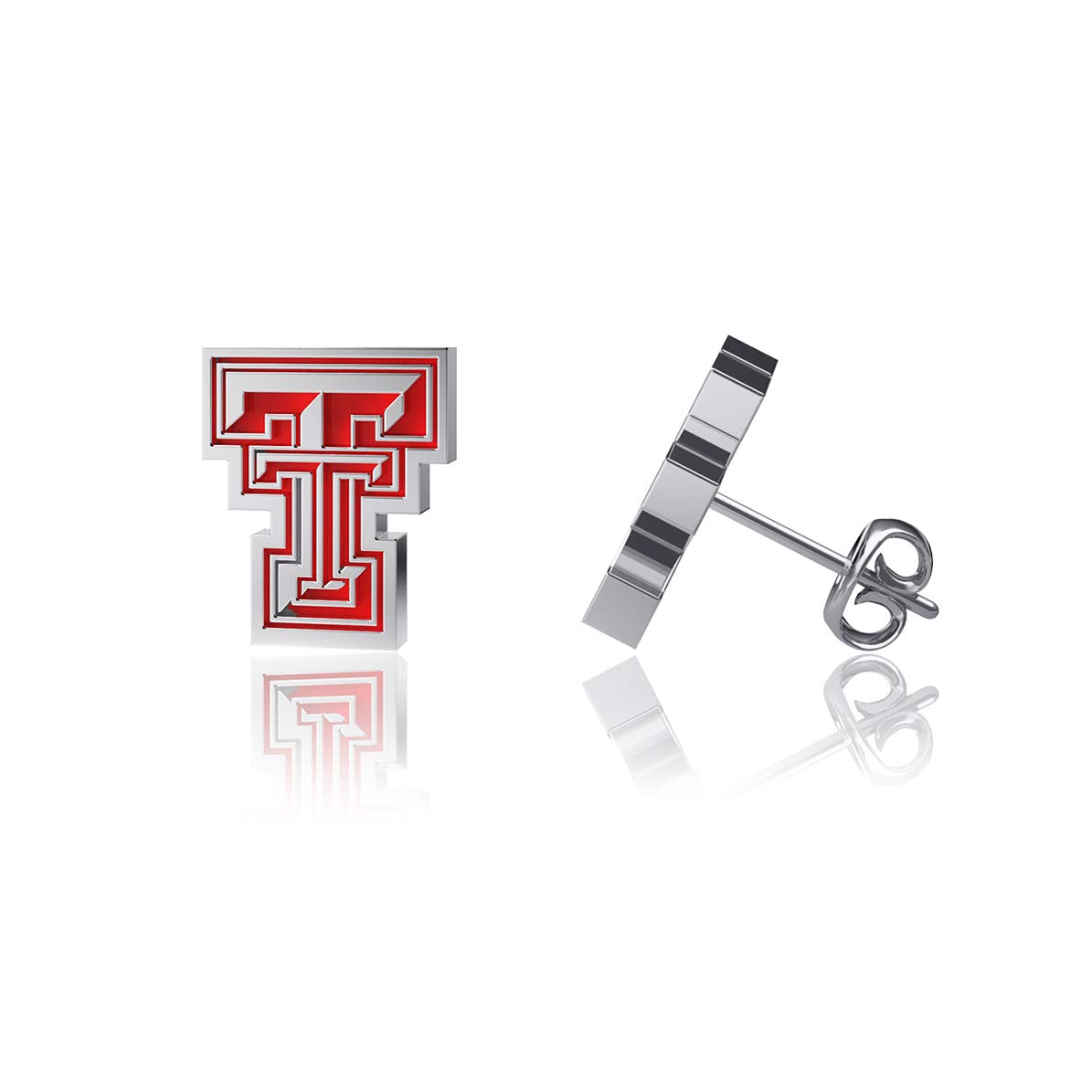 Texas Tech University Red Raiders TT Logo Post Earrings for Women - Sterling Silver Enamel Jewelry - Perfect for Game Day, School Spirit & Gifts