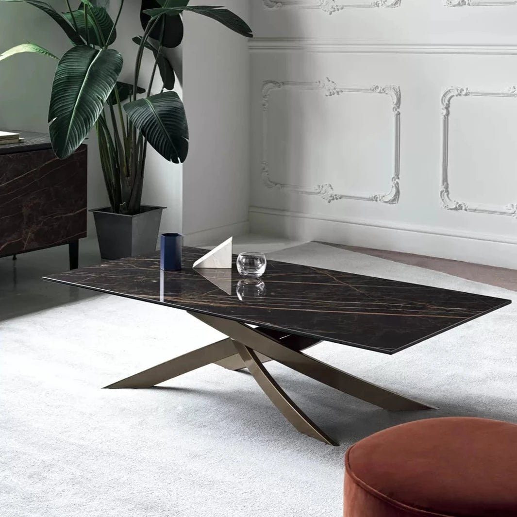 Stylish Artistico Marble and Ceramic Coffee Table - Modern Living Room Centerpiece for Home Decor
