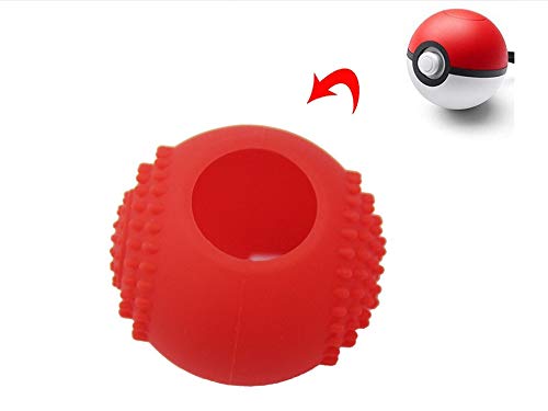 Premium Silicone Anti-Slip Protective Case Cover for Nintendo Switch Poke Ball Plus - Non-Slip Grip, Shockproof Design, Perfect for Pokemon Let's Go Pikachu & Eevee (Red) - Ideal for Gaming, Travel & Collectible Display