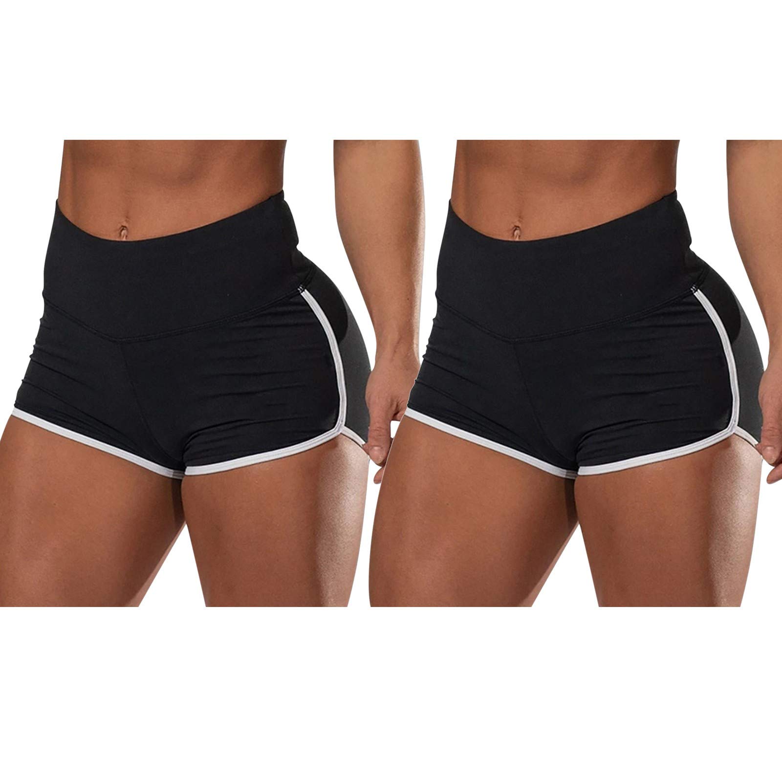 Bblulu 2 Pack High Waisted Scrunch Butt Yoga Shorts for Women - Solid Color Workout Leggings with Butt Lifting Design | Perfect for Gym, Running & Lounge Wear