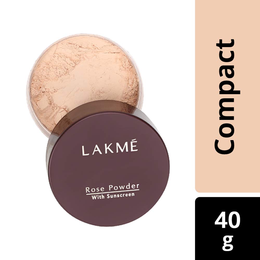 LAKMÉ Rose Natural Face Powder - Medium Coverage for Oily Skin, Soft Pink 40g & Lakme Perfecting Liquid Foundation Marble 27ml | Oil Control Makeup Set for Daily Wear & Special Occasions