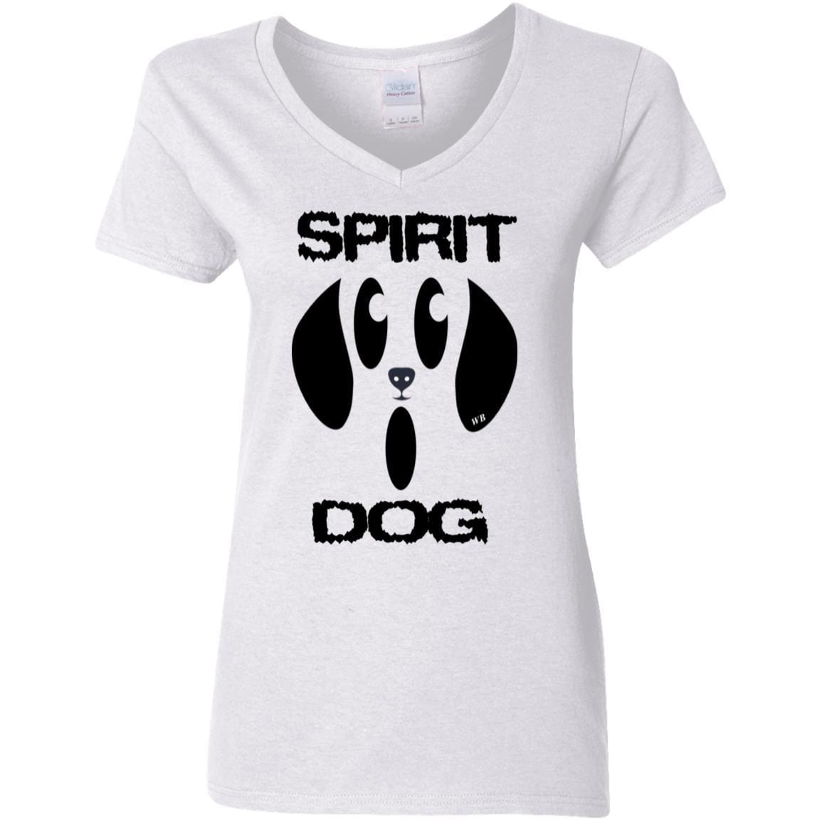 Spirit Dog Halloween T-Shirt for Women - 5.3 oz V-Neck Tee | Funny Wine Lover Gift | Perfect for Halloween Parties & Casual Wear