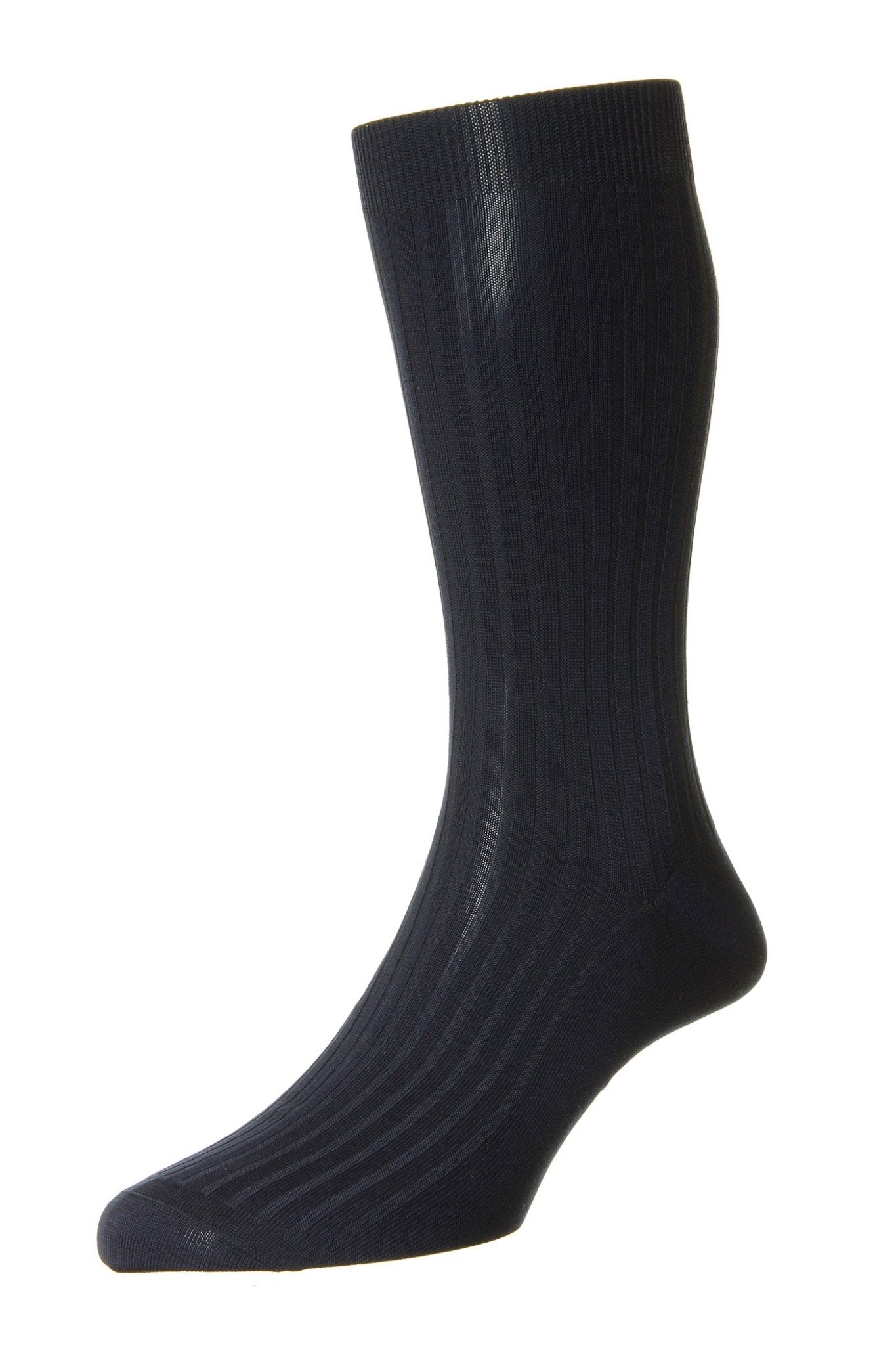 Pantherella Danvers Fil D'ecosse Luxury Cotton Socks for Men - Navy Blue - Perfect for Business, Formal Wear & Gift Giving
