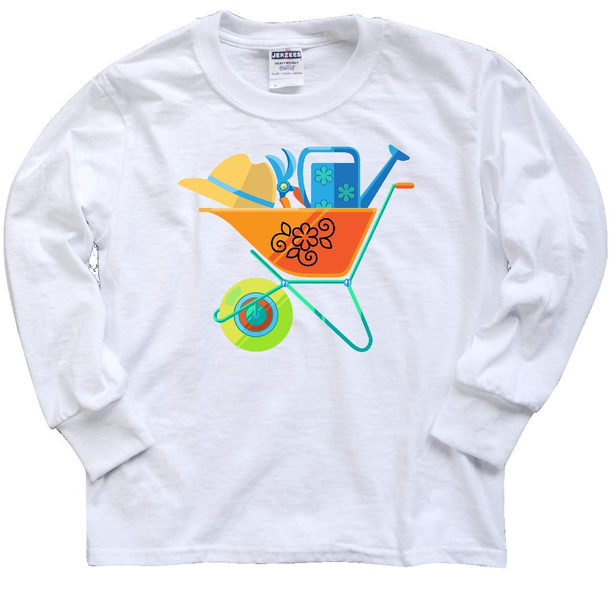 Inktastic Gardener Gardening Tools Youth Long Sleeve T-Shirt - Comfortable Cotton Tee for Kids, Gardening Enthusiasts & Outdoor Activities