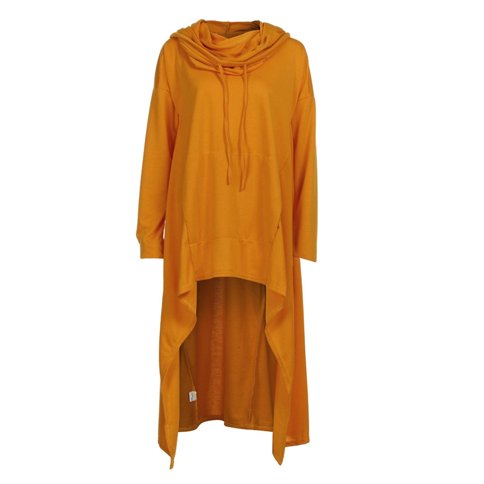 Plus Size Hoodie for Women - Loose Fit Long Hoodie with Irregular Hem & Shirt Pocket - Casual Tunic Top for Everyday Wear, Work & Travel