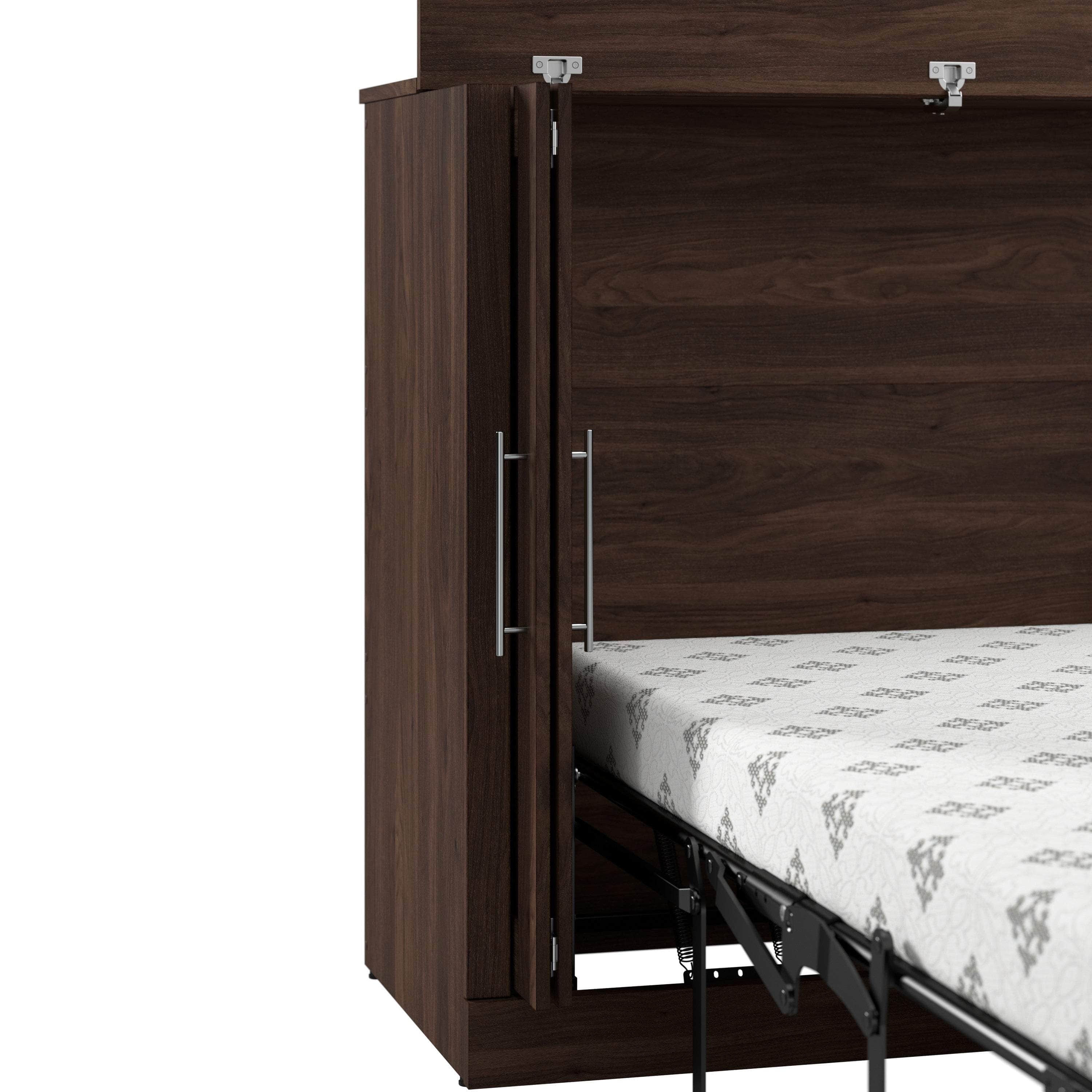 Pur 69W Full Cabinet Bed with Mattress - 3 Color Options | Space-Saving Storage Bed for Small Rooms & Apartments | Modern Platform Bed Frame with Built-in Drawers