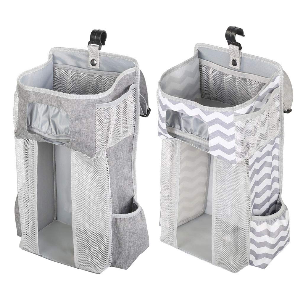 Baby Diaper Organizer - Hanging Storage Bags for Crib or Wall - Perfect for Nursery Organization & Diaper Changing Station
