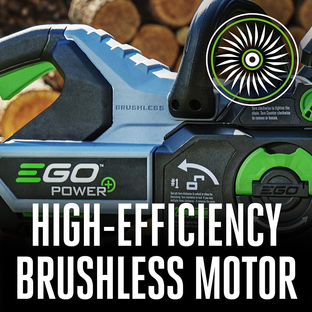 EGO Power+ CS1613 16-Inch 56V Cordless Chainsaw with 4.0Ah Battery & Charger - Lightweight Lithium-Ion Chainsaw for Tree Trimming, Yard Cleanup & Firewood Cutting