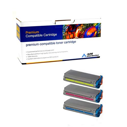 High-Quality AIM Compatible Replacement Toner Cartridge for Okidata C9300/9500 - C/M/Y Combo Pack (Type C5, 4196360CMY) | Perfect for Office Printing & High-Volume Documents