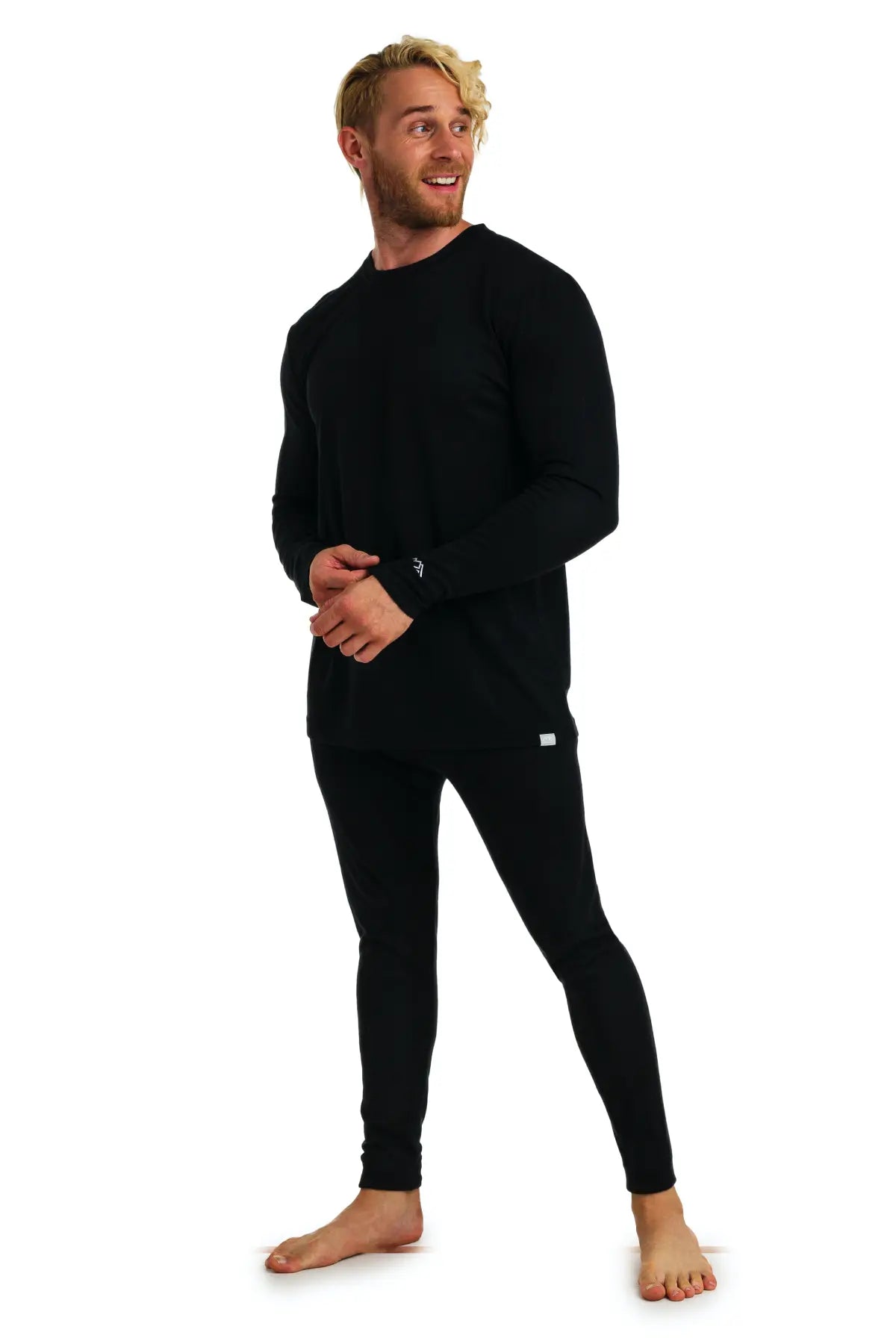 Men's Merino Wool Thermal Underwear Set - 165 GSM Black | Base Layer for Winter, Skiing & Outdoor Activities