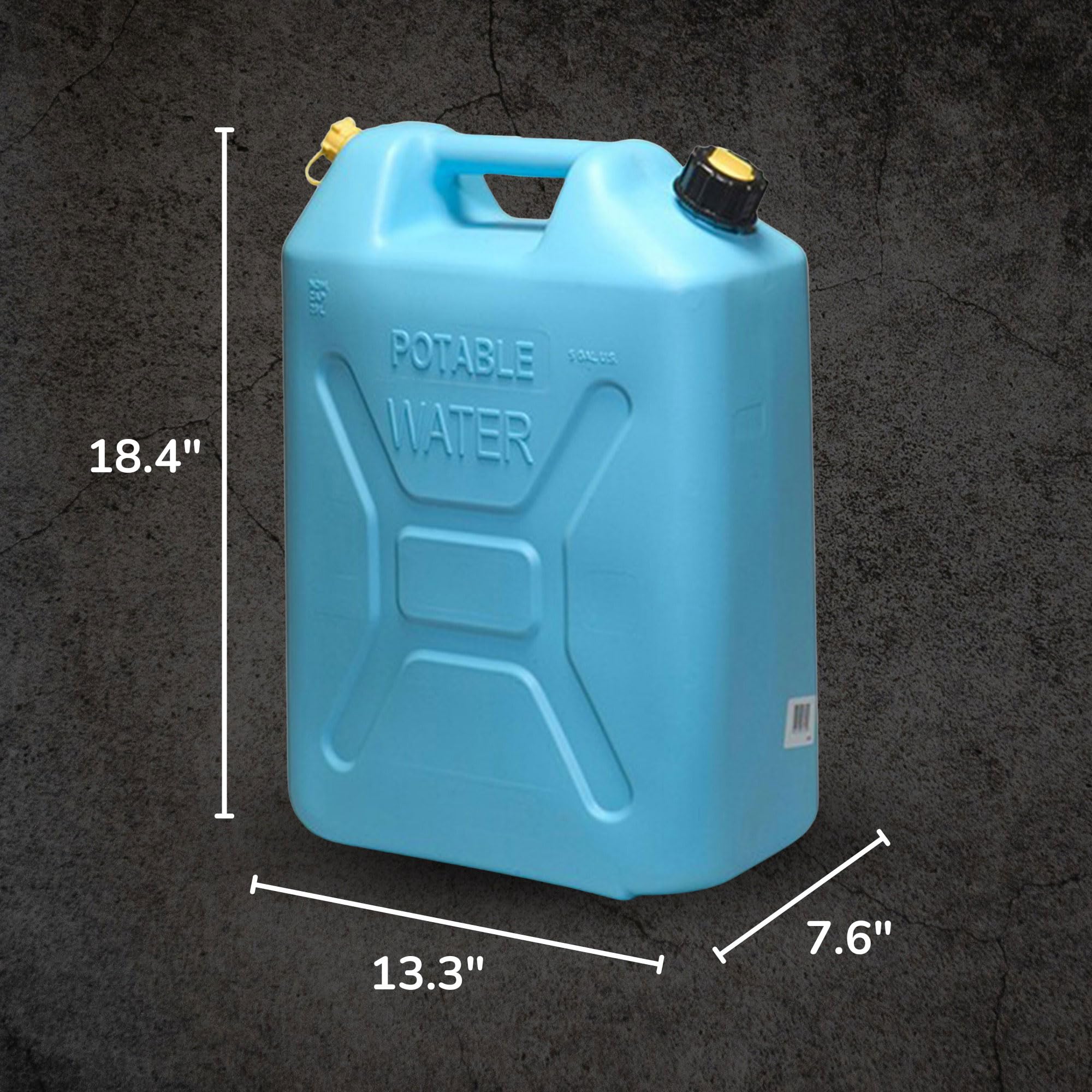 Scepter 5 Gallon Portable Water Jug - Military Style, BPA-Free Plastic, Reversible Spout for Easy Pouring | Ideal for Camping, Hiking, Emergency Preparedness & Outdoor Adventures (Blue)