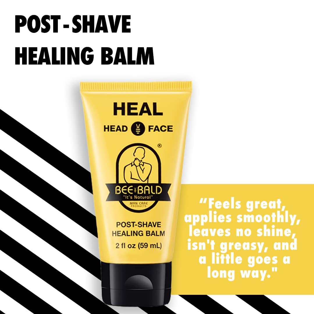 Bee Bald 2 Piece Daily Skin Care Regimen Kit for Men - Moisturizing & Exfoliating Face Wash & Shine Control Lotion - Perfect for Shaved Heads & Sensitive Skin Care Routine