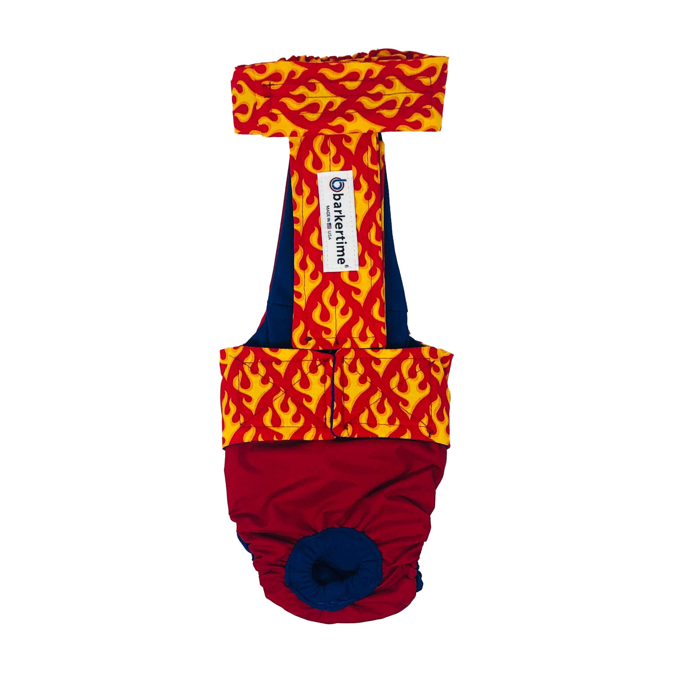 Red Dog Diaper Overall with Tail Hole - XS Size, Made in USA - Perfect for House Training, Pet Grooming & Outdoor Adventures