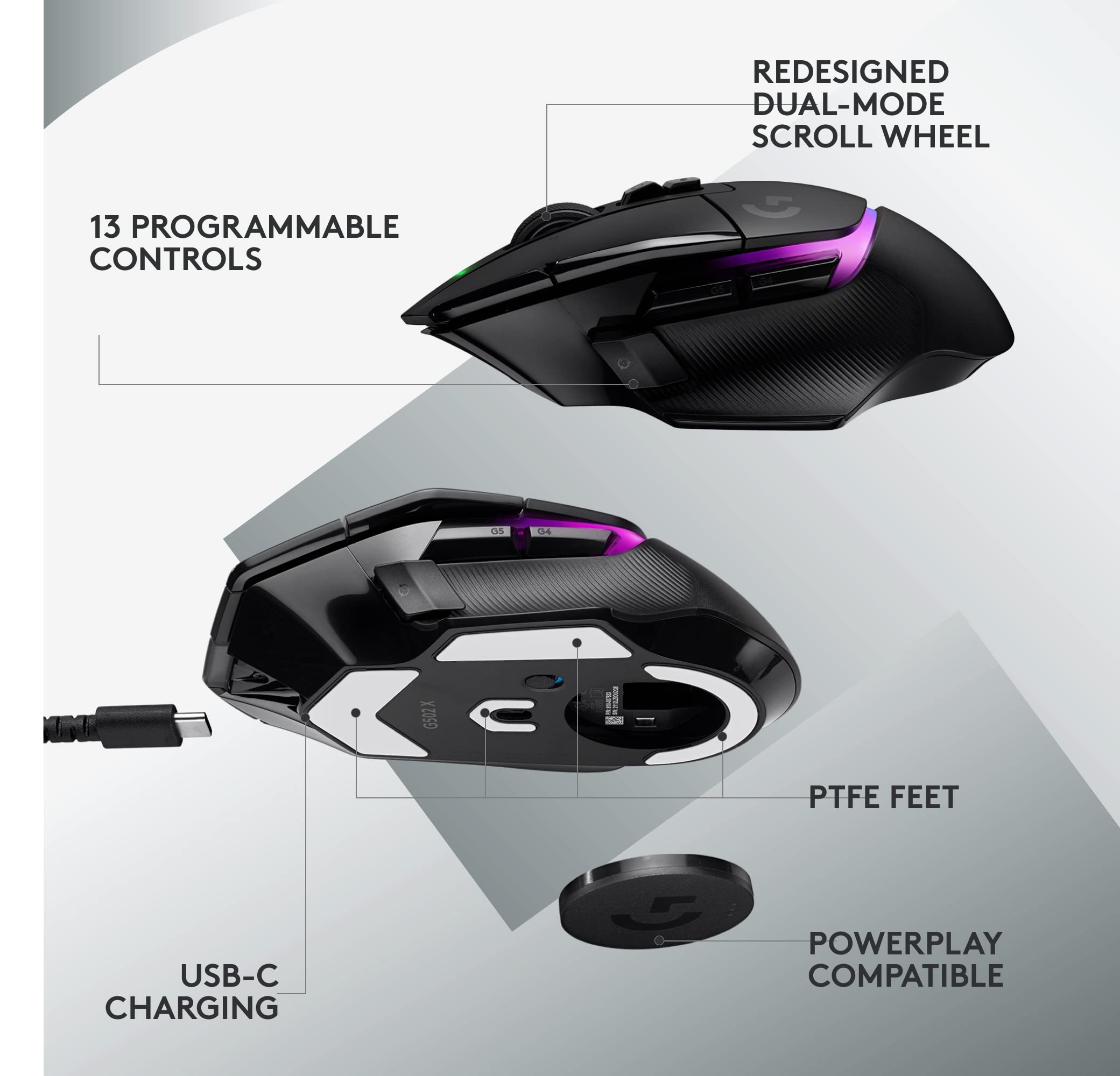 Logitech G502 X PLUS Wireless RGB Gaming Mouse & G915 TKL Mechanical Keyboard Bundle - LIGHTSYNC RGB, LIGHTSPEED Wireless - for PC Gaming, Esports, Streaming & Office Work (Black)