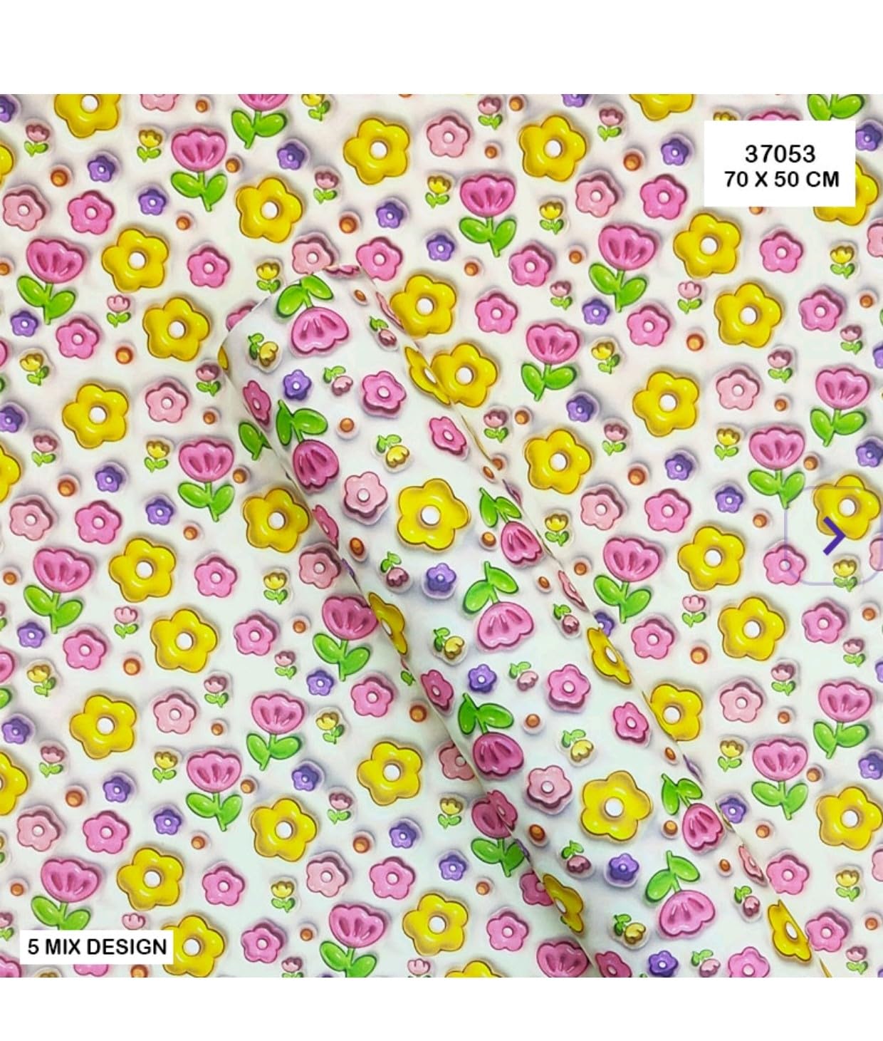 Premium 3D Effect Gift Wrapping Paper - 40cm x 50cm Floral Print Sheets (Pack of 8, Multicolor Mix) - Elegant Present Wrapping for Birthdays, Weddings & Holidays