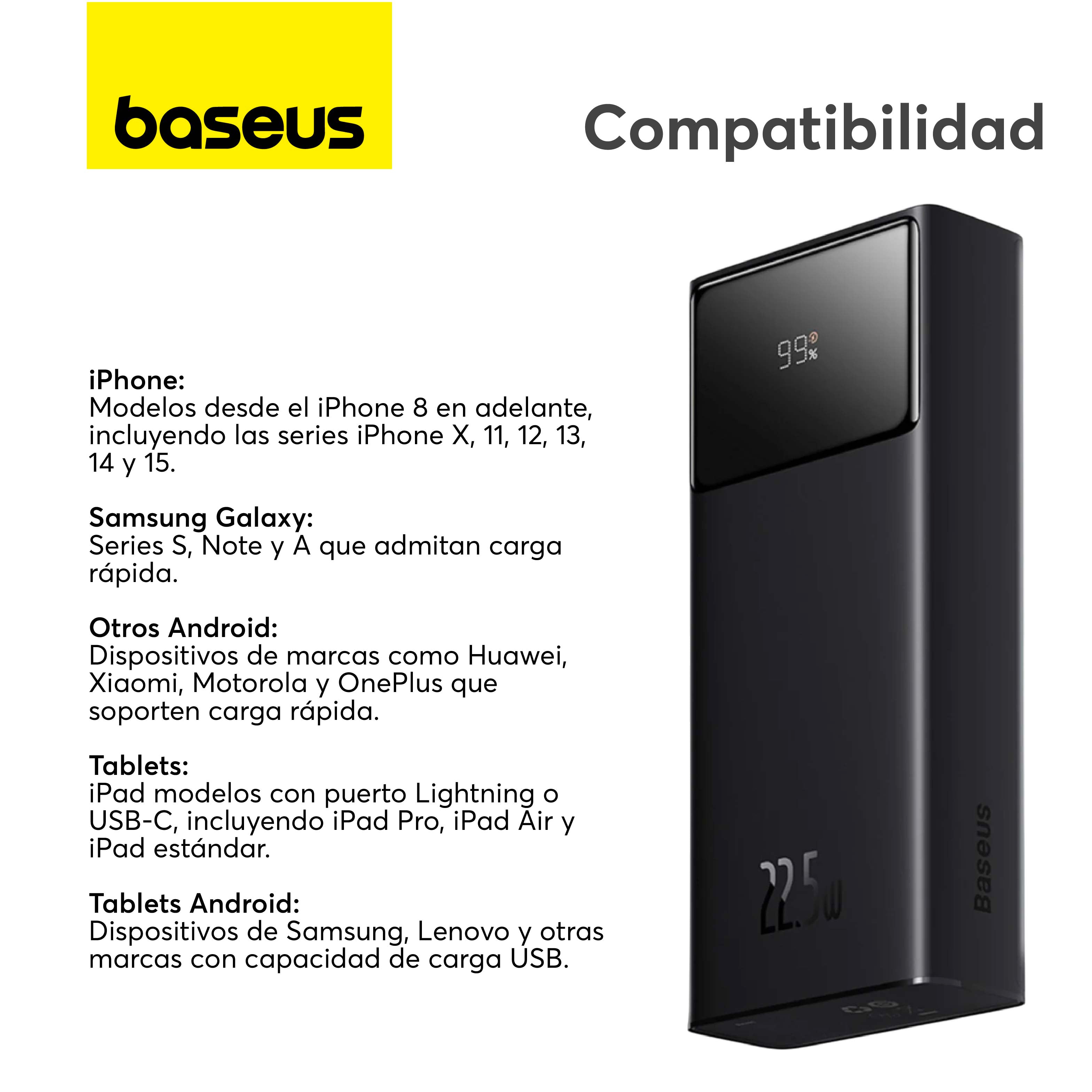 Baseus 30000mAh Power Bank with Digital Display, 22.5W Fast Charging, USB to Type-C Cable Included - Portable Charger for Travel, Camping, and Emergency Power Backup (Black)