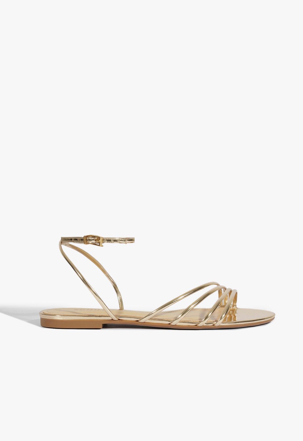 Inez Women's Gold Leather Flat Sandals - Comfortable Casual Summer Shoes for Beach, Travel & Everyday Wear