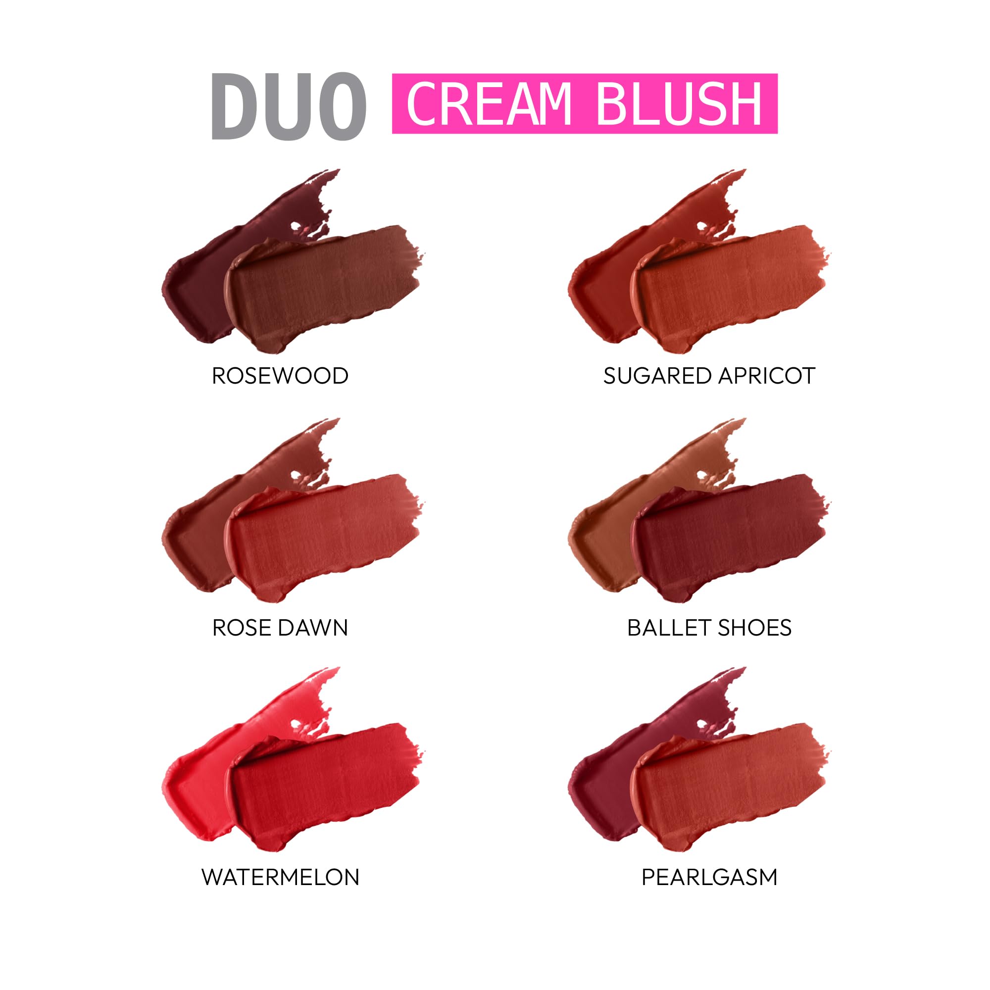 Ruby Kisses Duo Cream Blush - Long-Lasting, Buildable & Blendable Cheek, Lip & Eye Makeup with Green Tea, Aloe Vera & Hyaluronic Acid - Natural-Looking Flush for Day & Night Wear