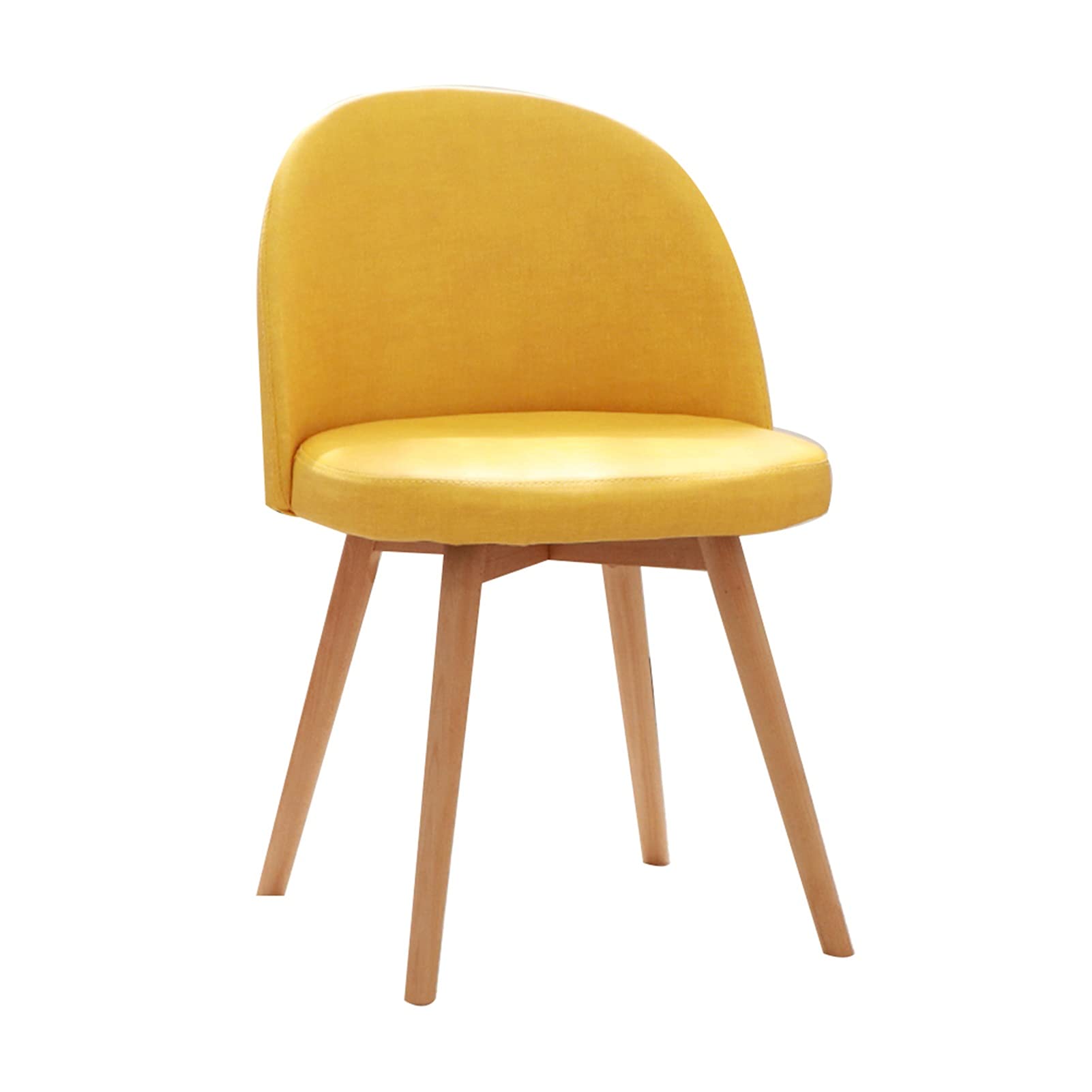 SJWA Solid Wood Legs Cloth Art Leather Lounge Chair - Yellow - Comfortable Dining Chair for Kitchen, Hotel, Apartment, Patio & Reception Areas - Perfect for Home Decor, Restaurants and Outdoor Relaxation