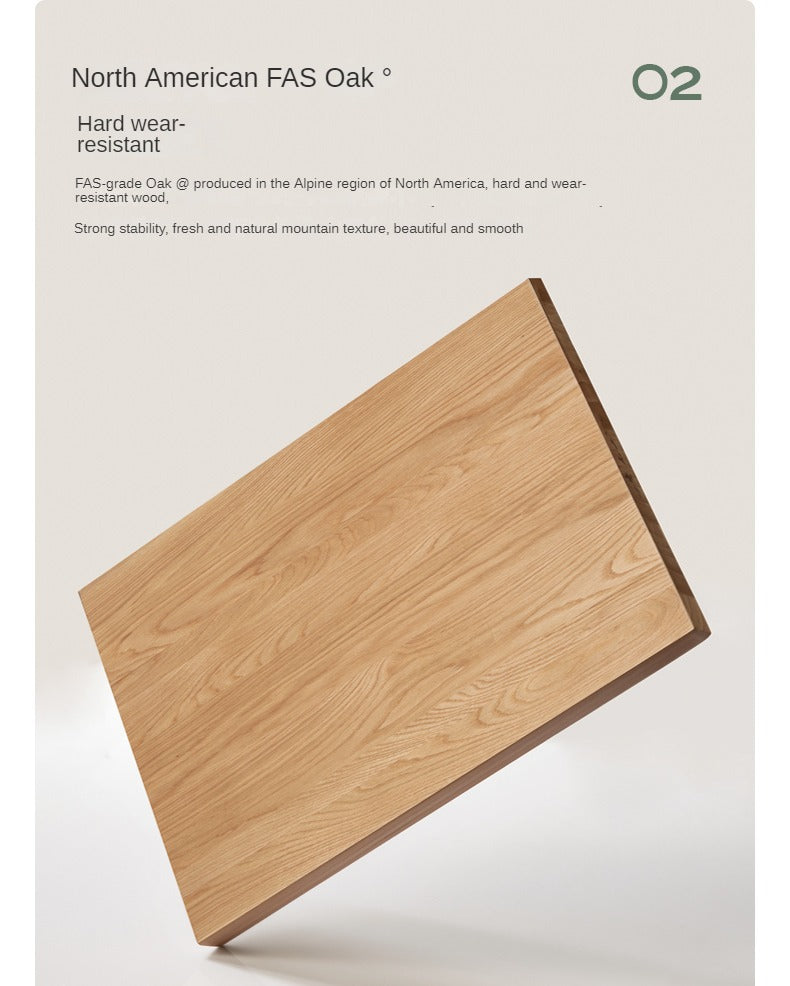 Solid Oak Wood Office Desk with Bottom Divider - Stylish & Durable Workspace Solution for Home Office or Study Room