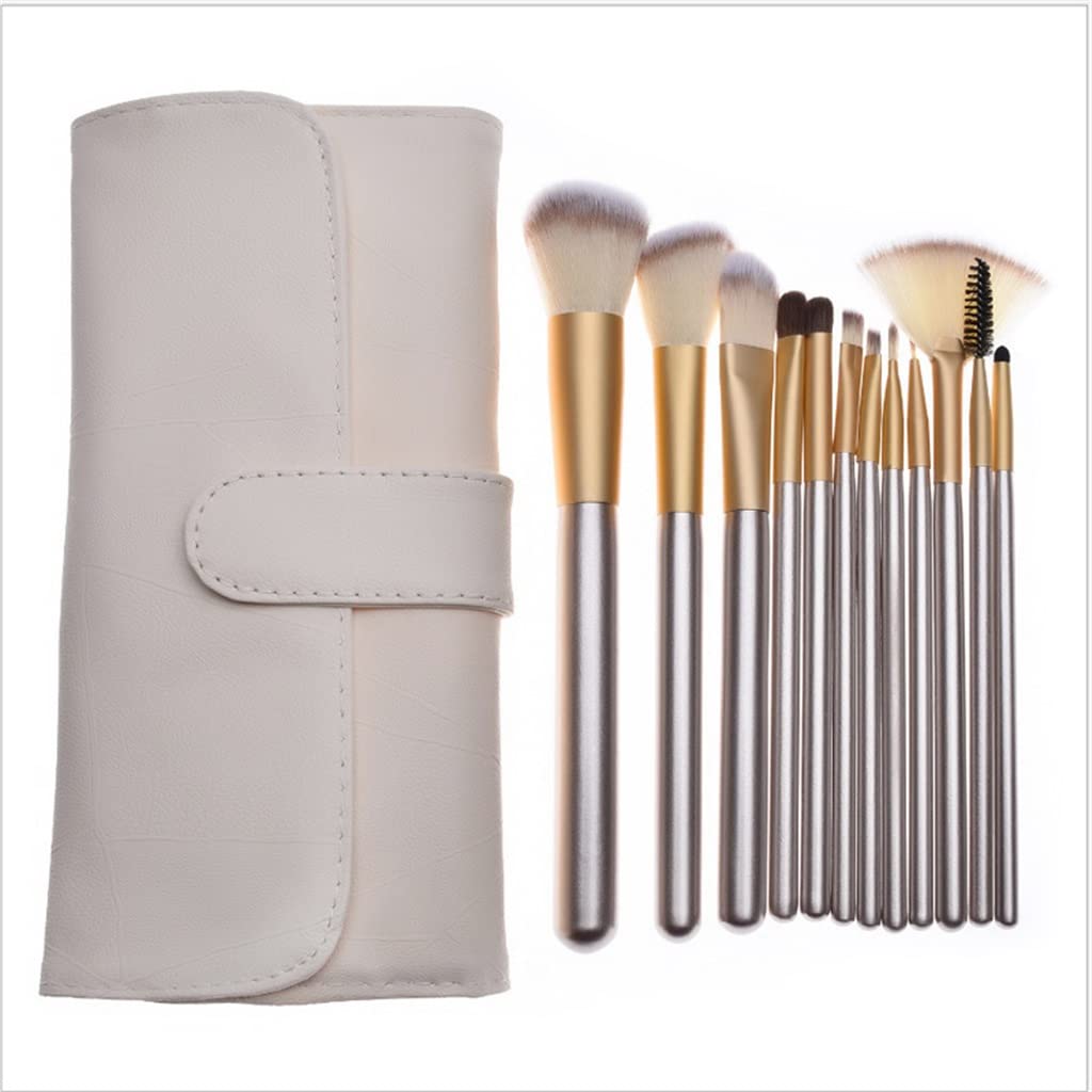 BAPYZ 24pcs Professional Makeup Brush Set - Concealer, Foundation, Eyeshadow, Eyebrow & Lip Powder Blending Brushes with Beige Handle - Perfect for Everyday Makeup, Contouring & Professional Makeup Artists (Beige, 24pcs)