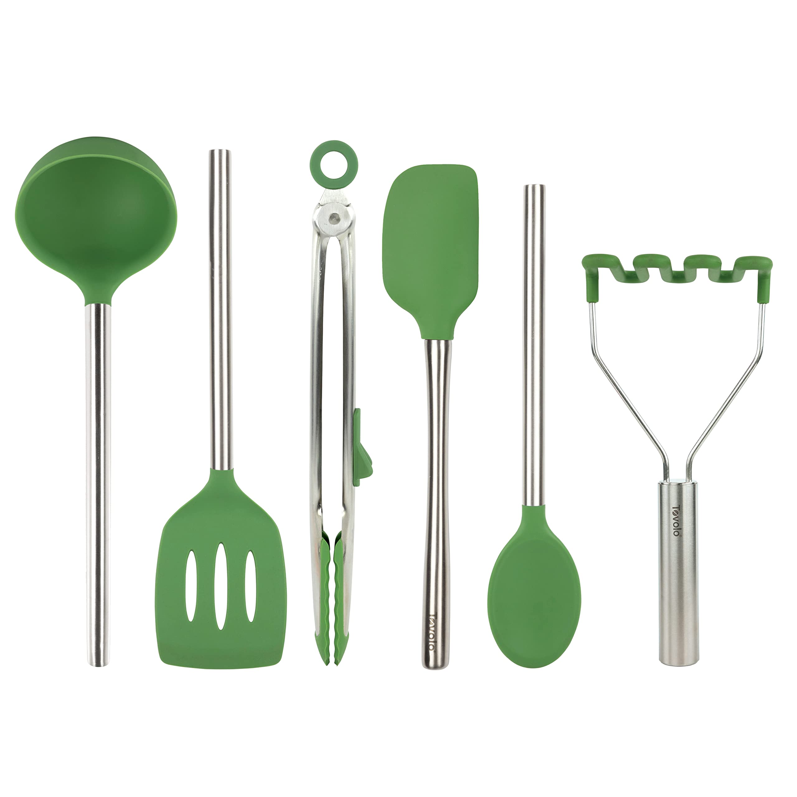 Tovolo 6-Piece Silicone Kitchen Utensil Set for Cooking, Baking & Meal Prep - Heat Resistant, Non-Scratch, Dishwasher Safe - Perfect for Spaghetti, Pesto & Salad Making