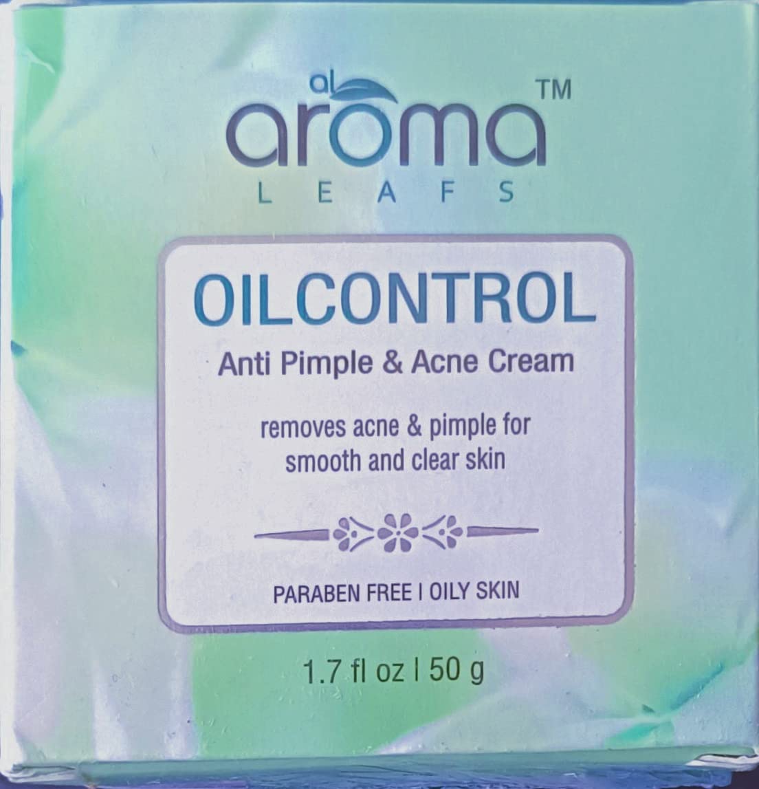Aroma Leafs Oil Control White Beauty Facial Face Cream - Glo Radiance Moisturizer for Women & Men (50g) | Brightening & Hydrating for Oily & Combination Skin | Day & Night Use
