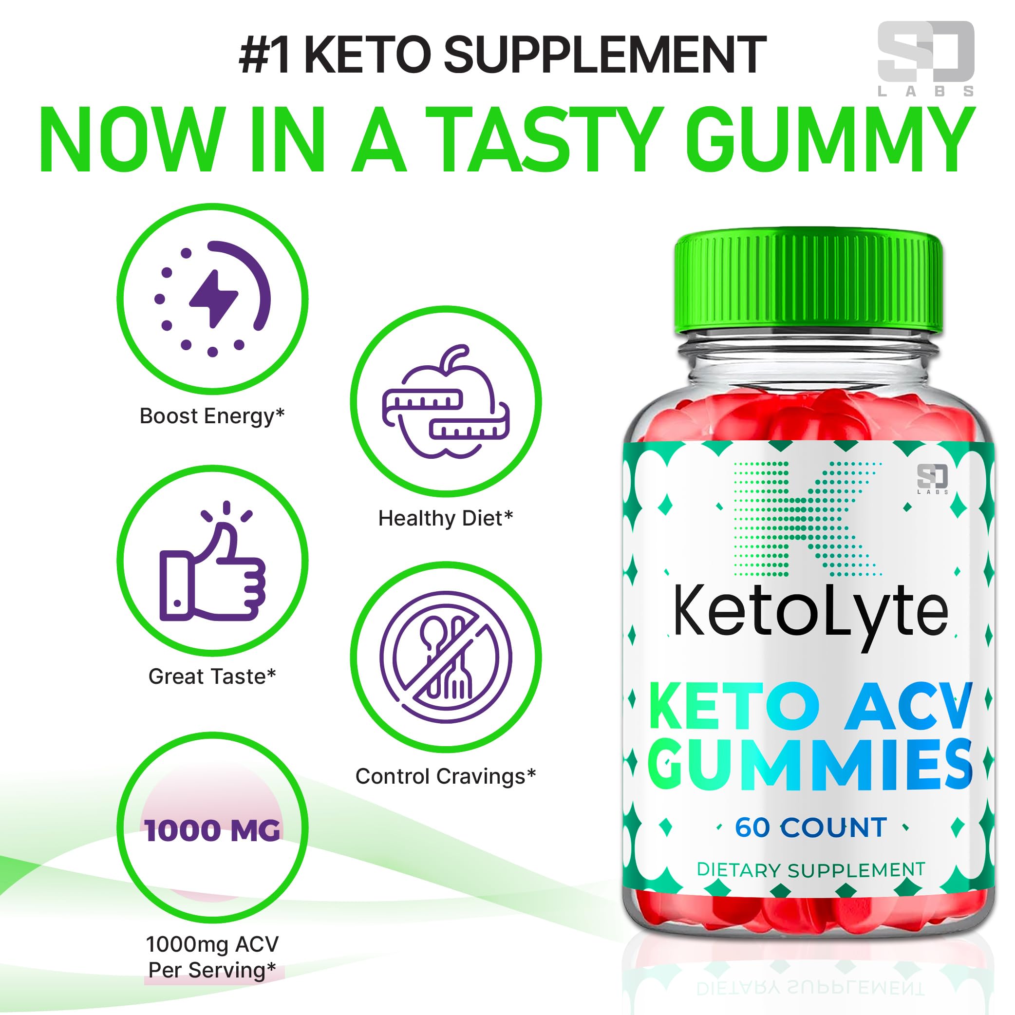 Ketolyte ACV Keto Gummies 1000MG - Maximum Strength Apple Cider Vinegar Gummies with Beet Juice Powder & Vitamin B12 - 60 Count - Supports Ketosis & Weight Management - Perfect for Keto Diet & Healthy Lifestyle