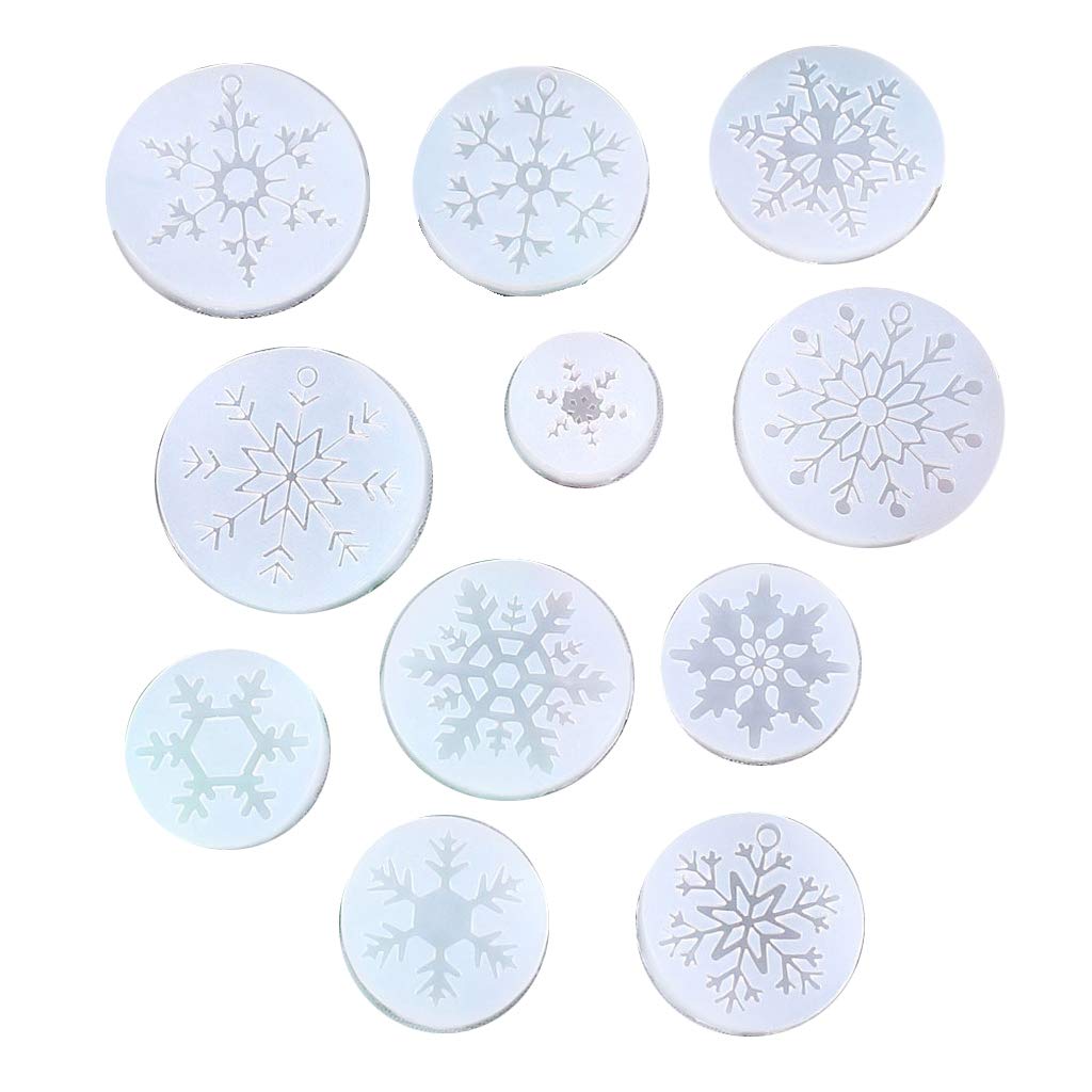 11Pcs Snowflake Resin Molds - Christmas Snowflake Pendant Silicone Casting Molds for DIY Jewelry, Clay Crafts & Holiday Decorations - Perfect for Christmas Ornaments, Gift Making & Resin Art Projects