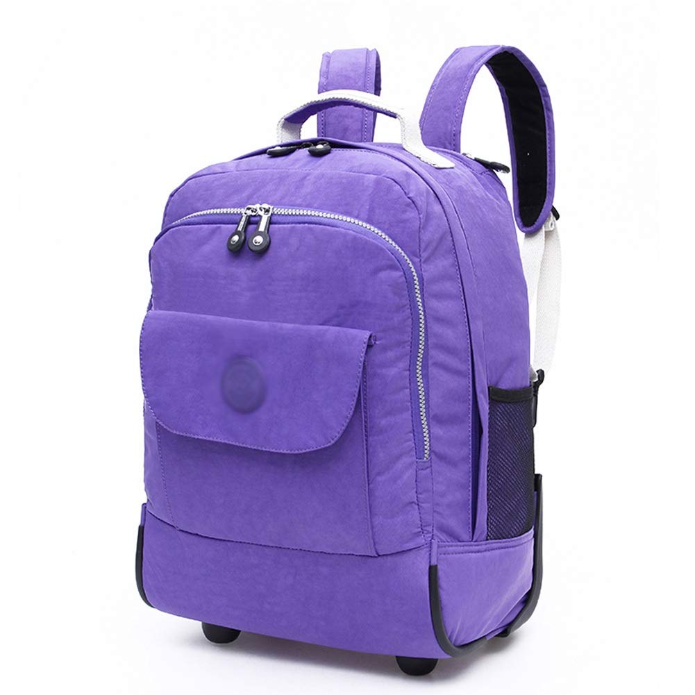 Lightweight Expandable 18-inch Purple Travel Trolley Suitcase with Spinner Wheels - Durable Canvas Luggage for Airplane Carry-on & Check-in - Perfect for Business Trips, Weekend Getaways & Family Vacations