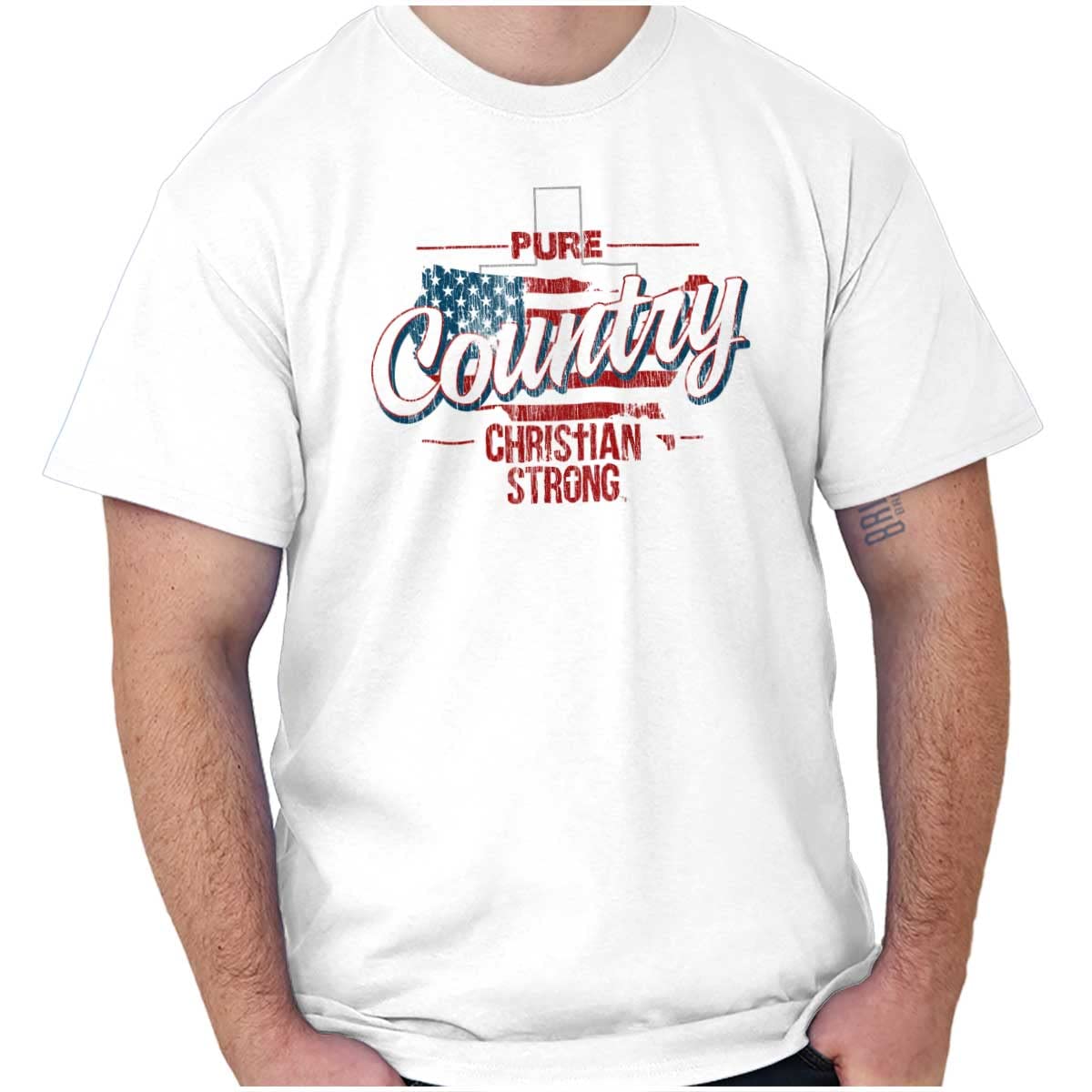 American Flag Graphic T-Shirt for Men & Women - Patriotic Religious Design - Perfect for Church, Fourth of July & Country-Themed Events