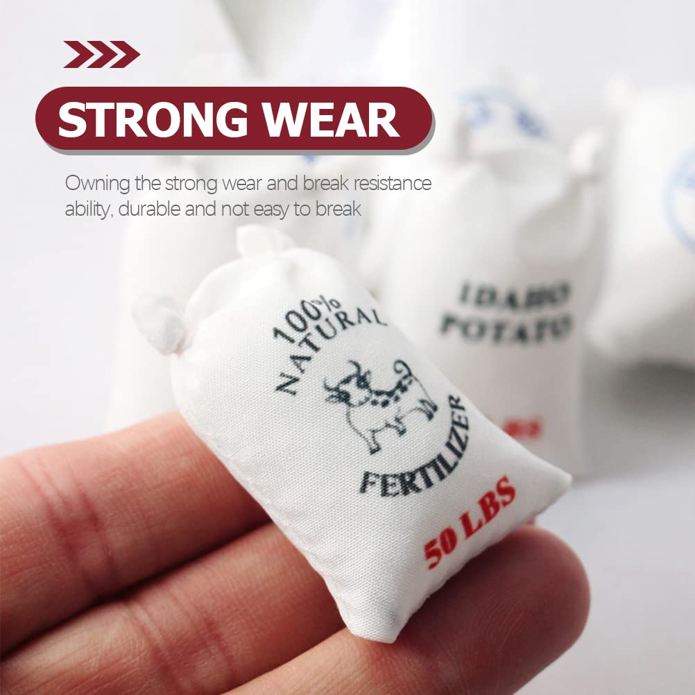 LUOZZY 12Pcs Miniature Flour Bags - 1:12 Scale Dollhouse Kitchen Accessories, Sugar & Salt Bags for Baking & Cooking Scenes - Perfect for Dollhouse, Diorama & Model Train Displays