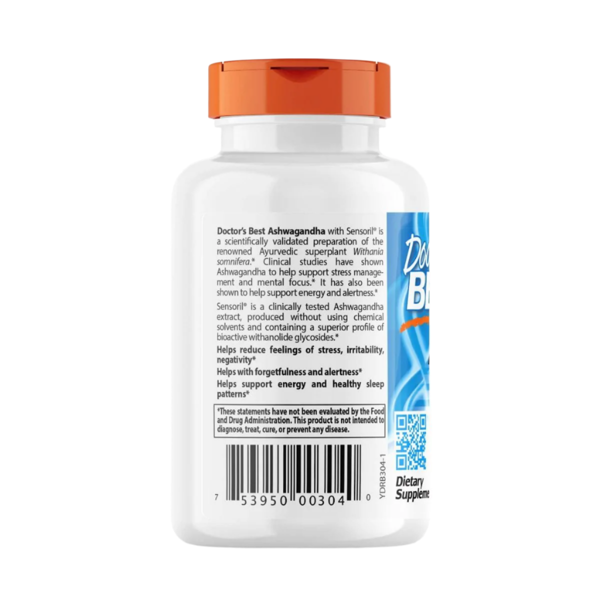 Doctor's Best Ashwagandha with Sensoril 125mg - 60 Vegetarian Capsules for Stress Relief & Immune Support - Perfect for Daily Wellness & Anxiety Management