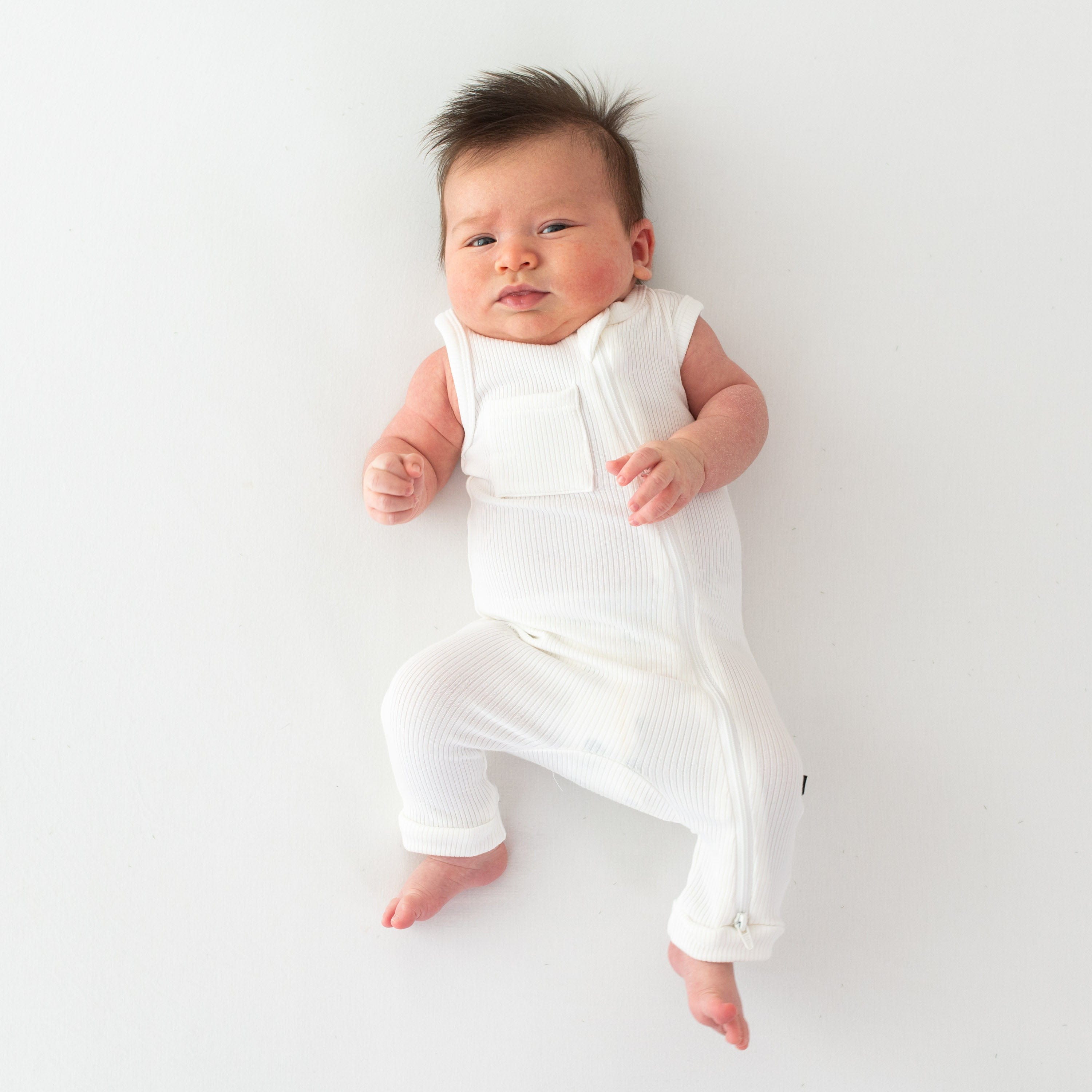 Cloud Color Ribbed Zippered Sleeveless Romper Jumpsuit for Women - Casual Summer Outfit, Beach Cover Up, Lounge Wear