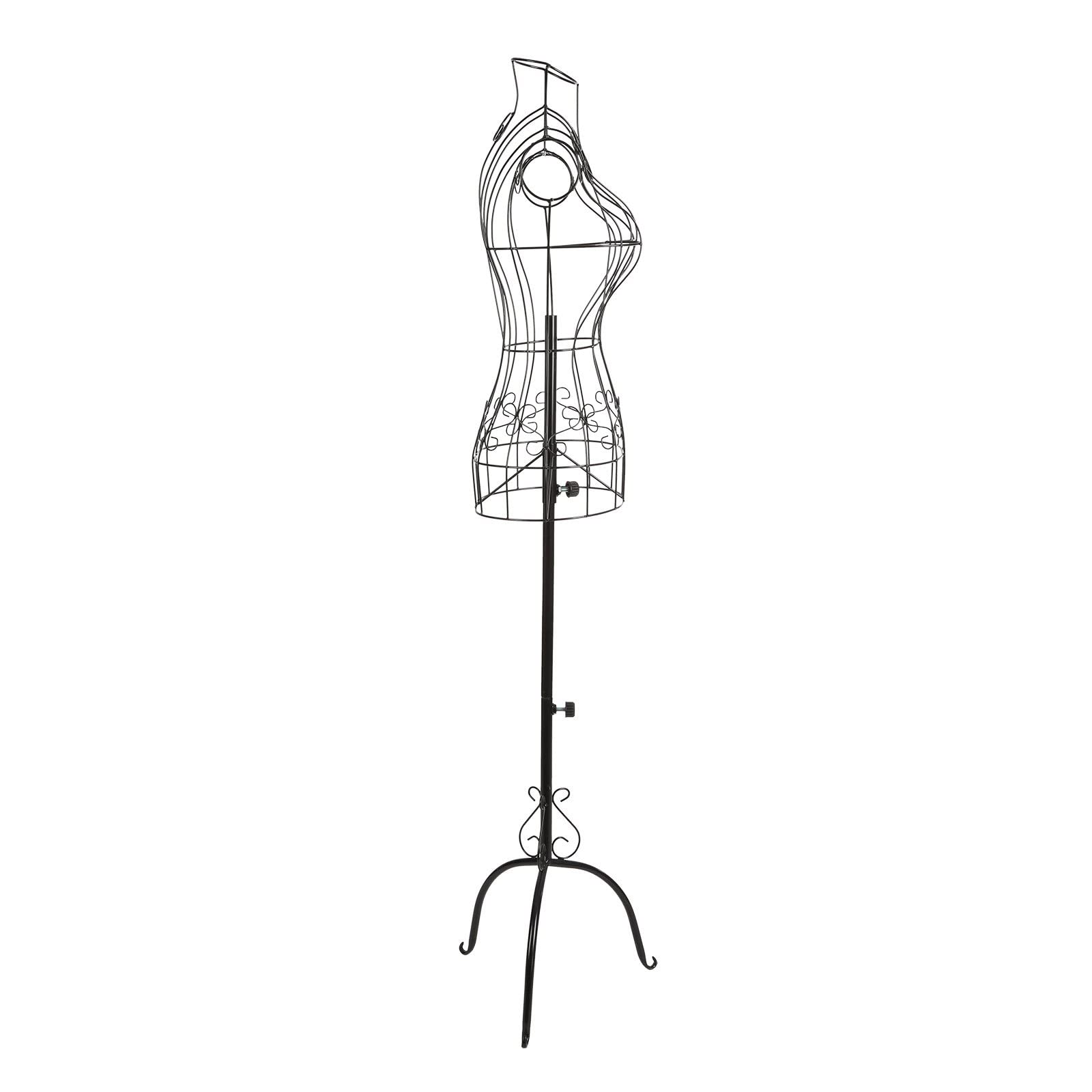 Queiting Adjustable Dress Form Mannequin - Female Dressmaker Dummy with Tripod Stand & Metal Wire Bust for Clothing Display (Black) - Perfect for Tailoring, Fitting, and Fashion Design
