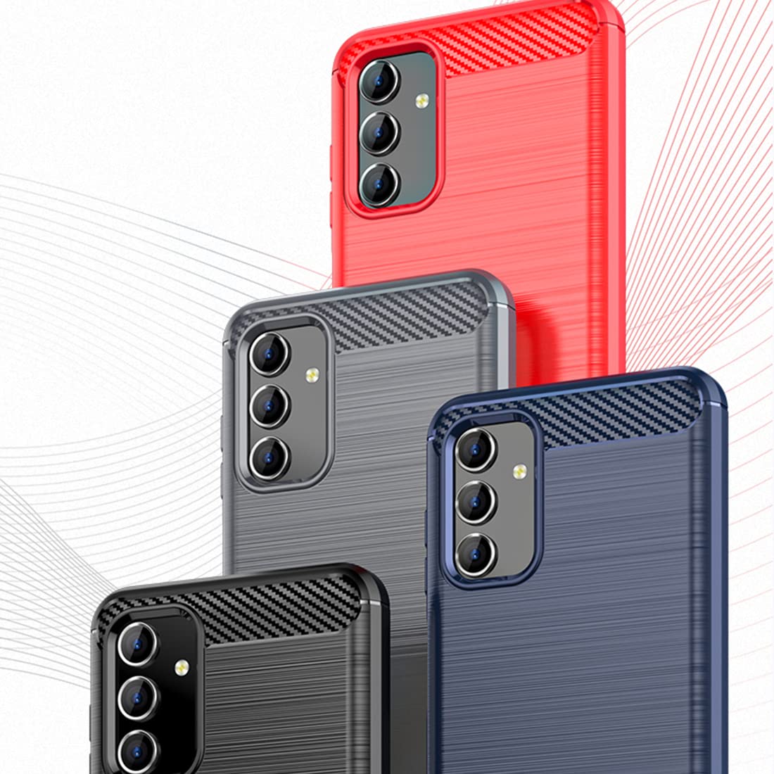 Osophter Shock-Absorption Flexible TPU Rubber Protective Case for Samsung Galaxy A13 4G/5G & A04S with Screen Protector - Durable Phone Cover for Everyday Use, Travel & Outdoor Activities (Red)