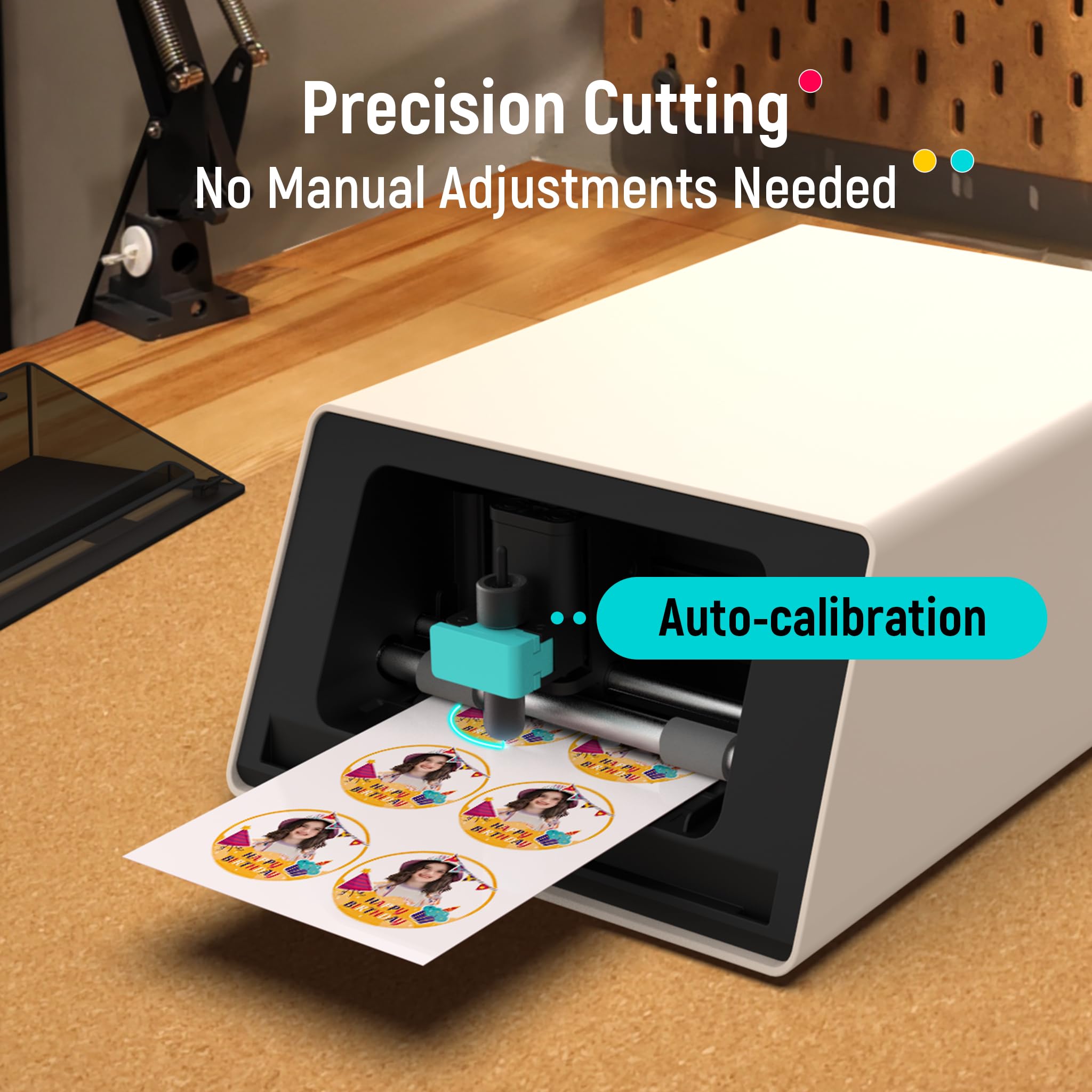 Liene PixCut S1 All-in-One Sticker Maker Machine - DIY Photo Sticker Printer & Cutting Machine for Custom Labels, Gifts & Crafts | 300 DPI Thermal Dye-Sublimation Prints with AI Auto-Cutting | Perfect for Home, Office, School Projects & Small Business Branding