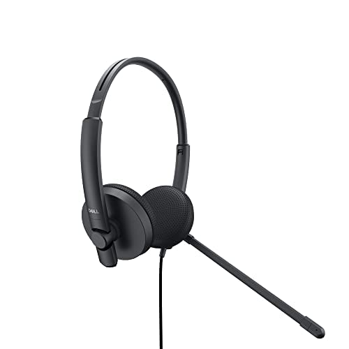 Dell Stereo Headset WH1022 - Noise Cancelling Wired Headphones with Mic for PC, Laptop, Gaming & Office Use - Comfortable Over-Ear Design for Long Work Sessions & Online Meetings