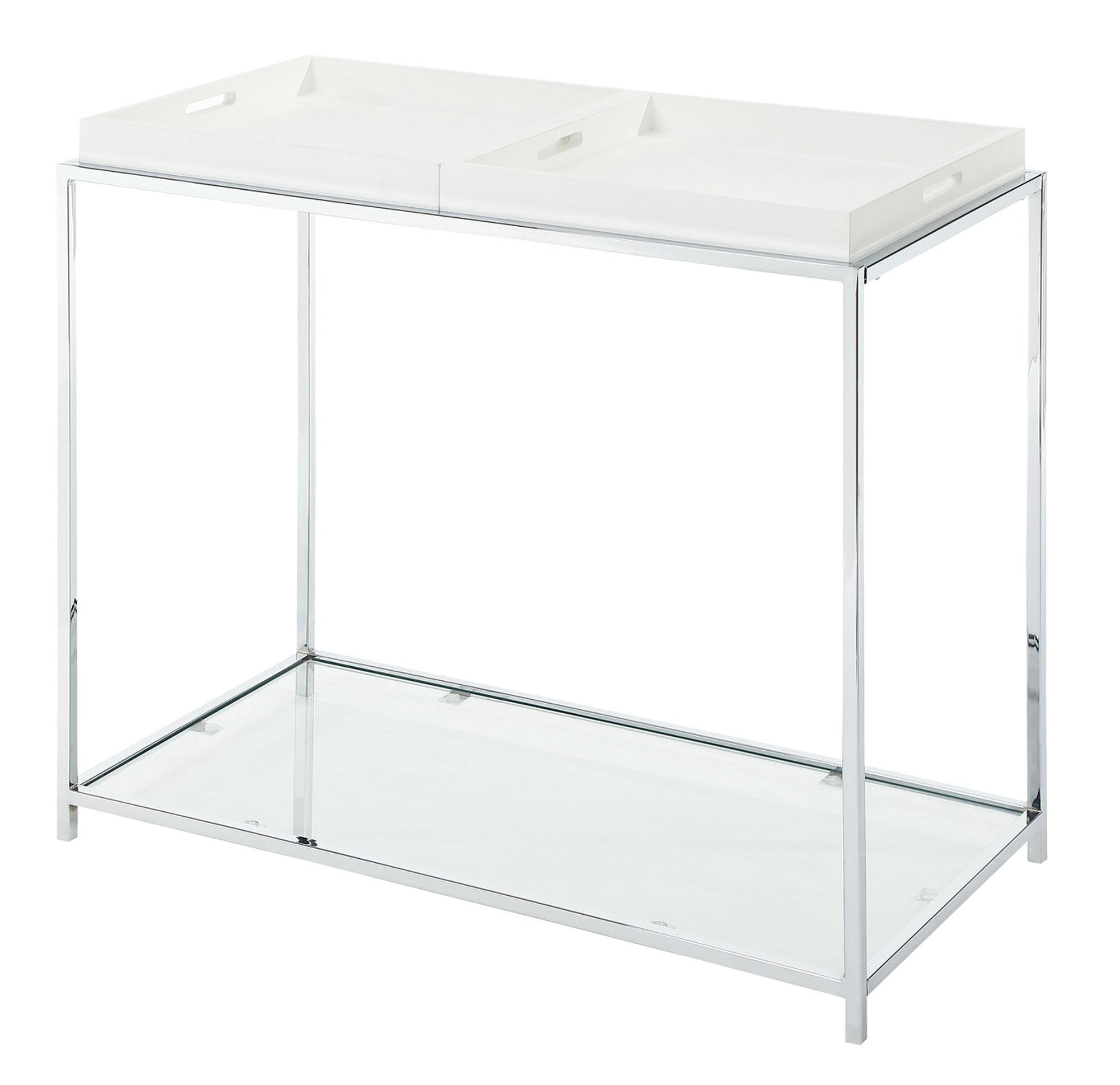 Convenience Concepts Palm Beach Console Table - White Entryway Sofa Table for Hallway, Living Room & Bedroom Decor