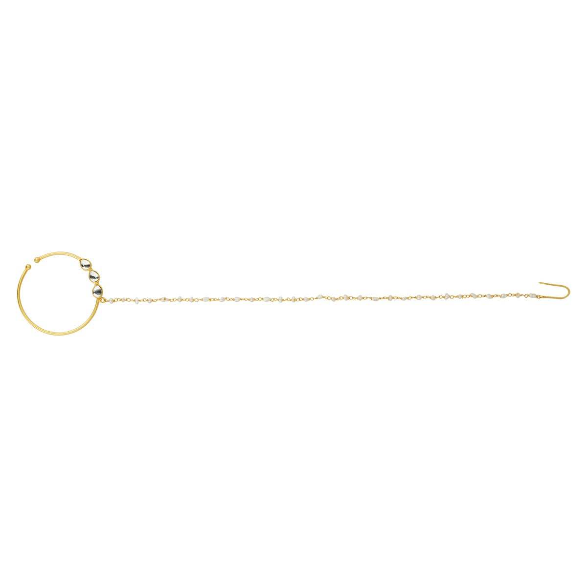 Elegant Dream Nose Ring with Mirror Polki & Pearls - Perfect for Weddings, Parties & Boho Fashion Accessories