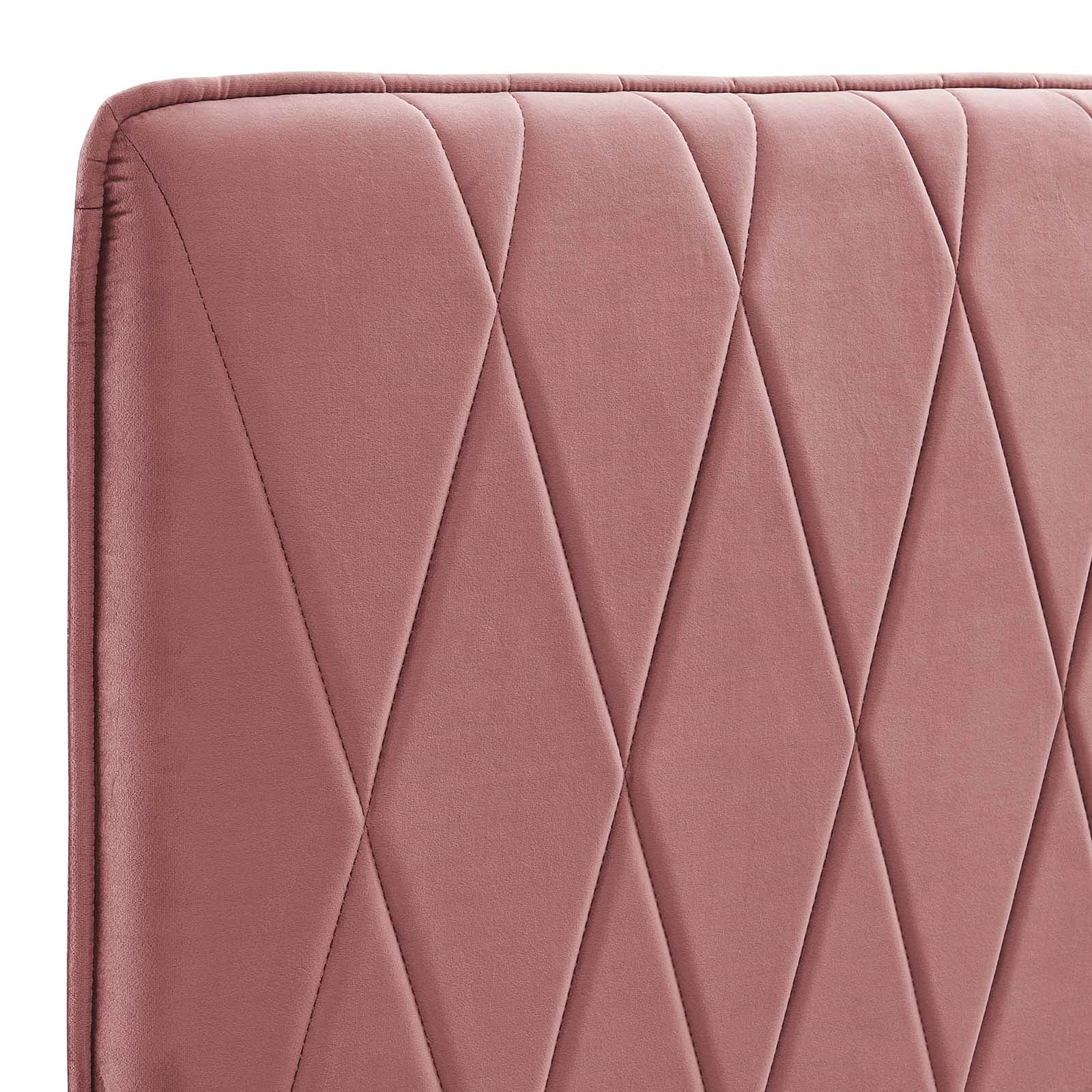 Modway Leila Performance Velvet Headboard - Full/Queen Size, Dusty Rose - Luxurious Bedroom Decor for Modern Homes & Guest Rooms