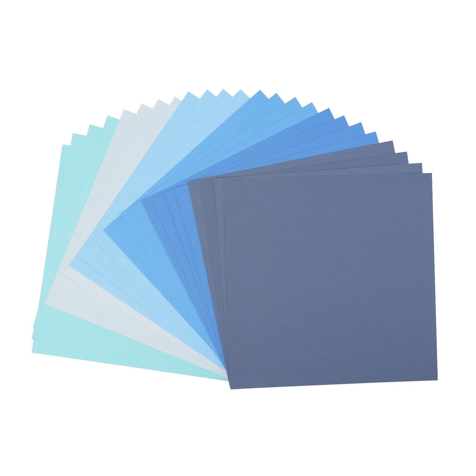 Vaessen Creative Cardstock Canvas Texture Scrapbook Paper - 12x12 Inch Premium Blue Paper for DIY Crafts, Scrapbooking, Card Making & Home Decor Projects